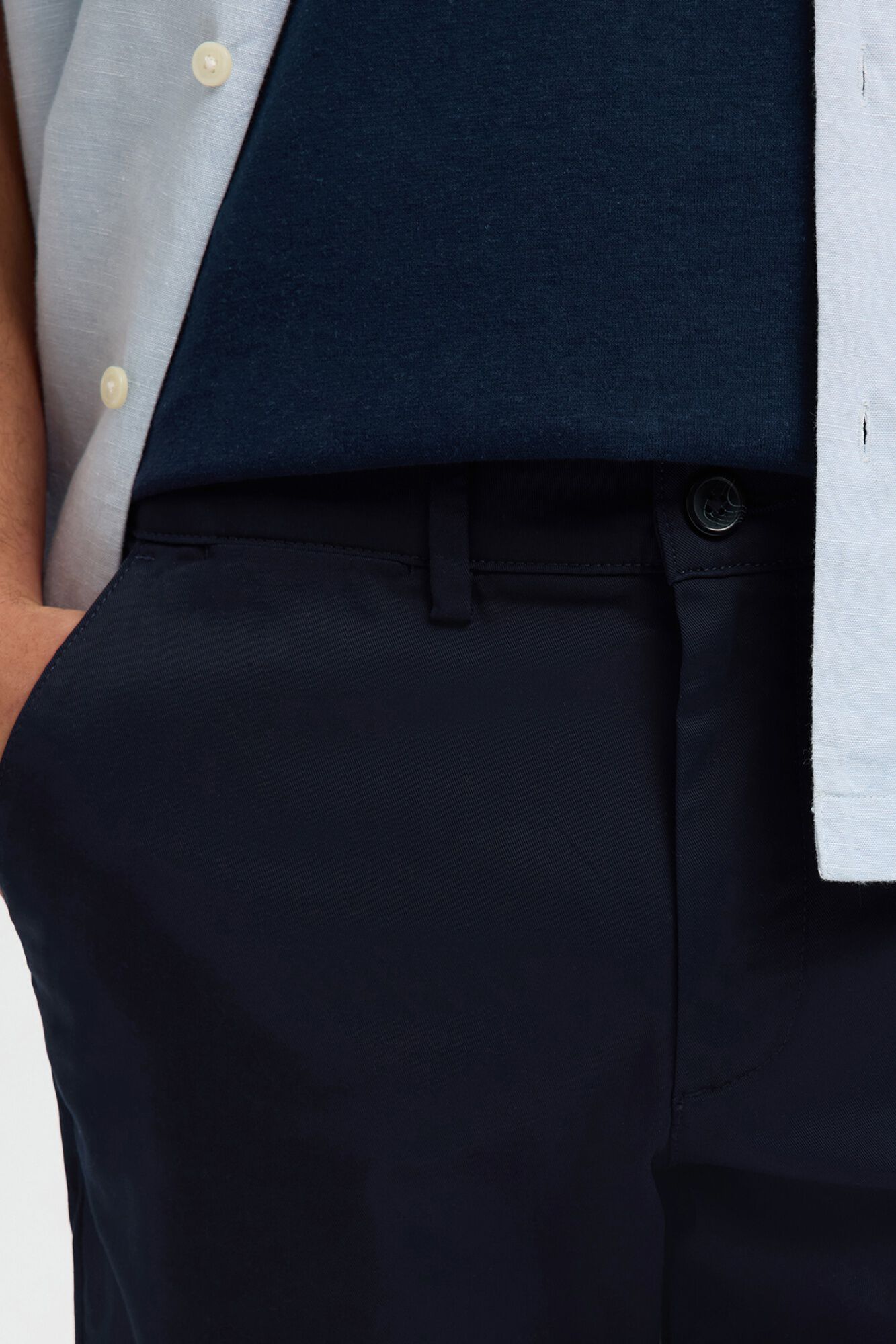 Selected Bermuda tipo chino Azul