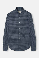 Silbon Checkered sport shirt Blue