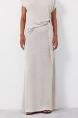 Cortefiel Jersey-knit skirt Beige