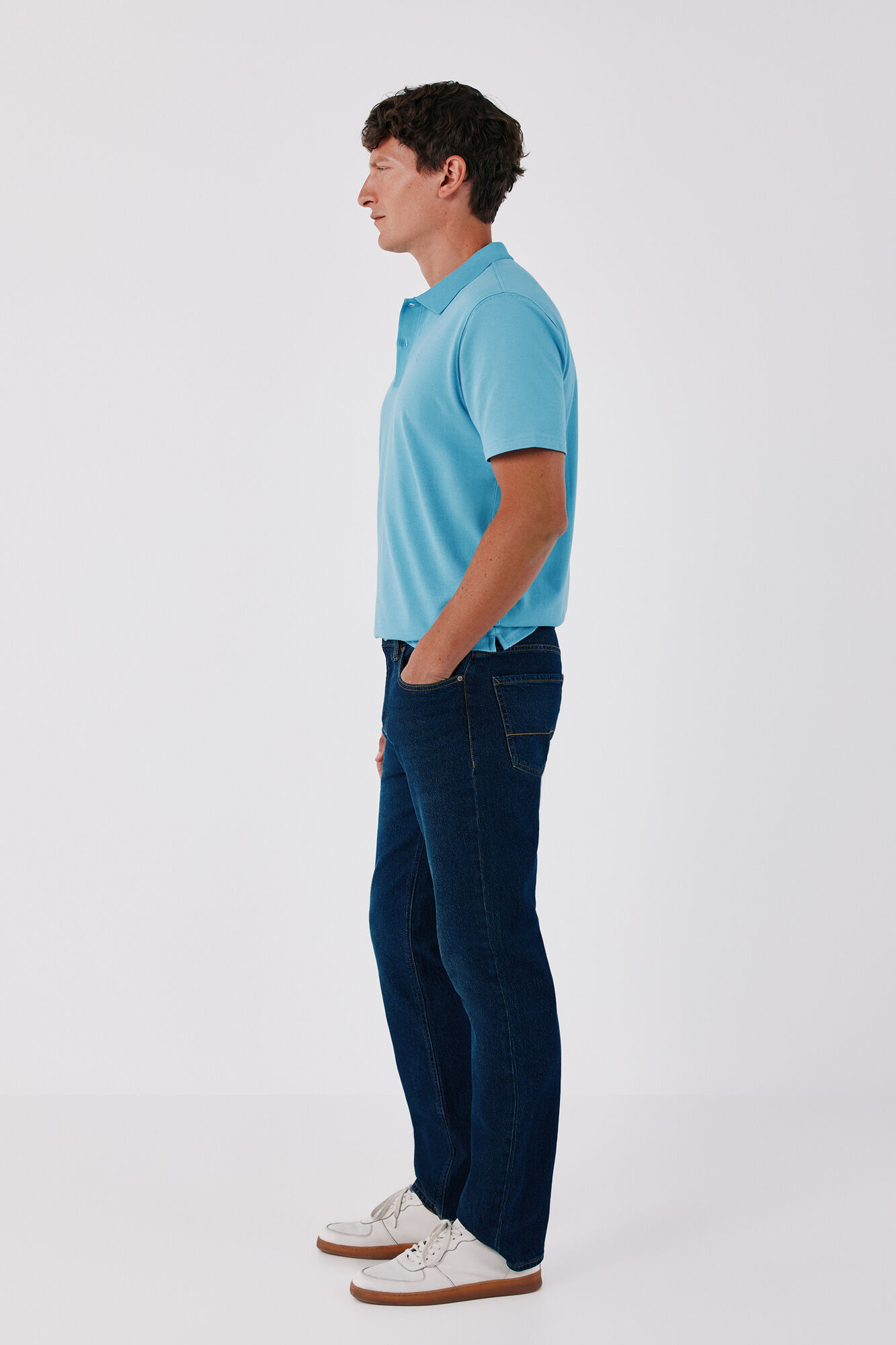 Cortefiel Textured polo shirt Turquoise