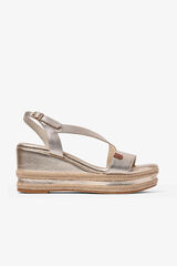 Popa Ipanema laminated low wedge sandal Gold