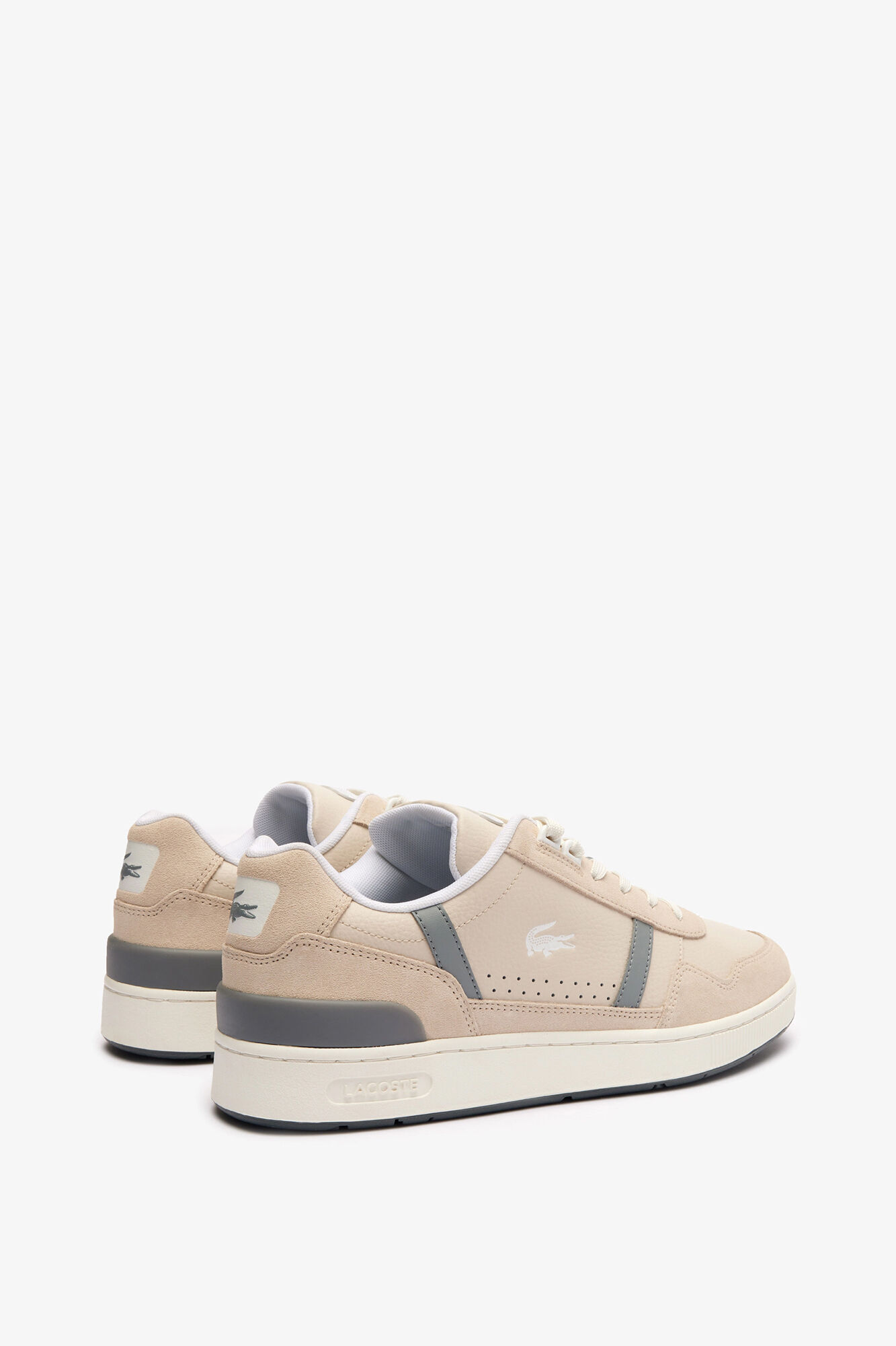 Lacoste Men's t-clip leather sneakers Beige