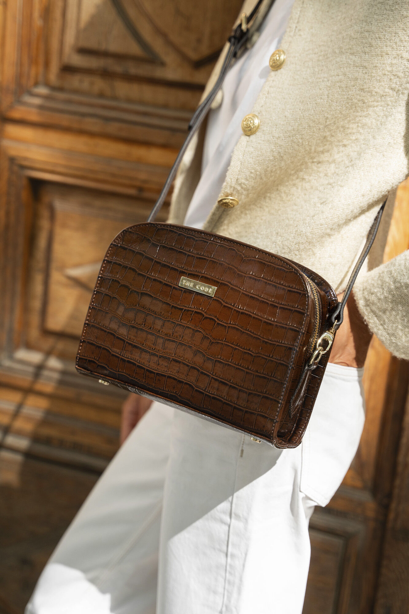 The Code Leather Casandra crossbody