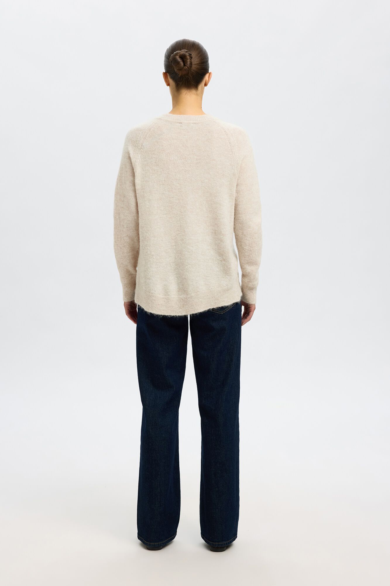 Selected Wool and alpaca jumper Beige