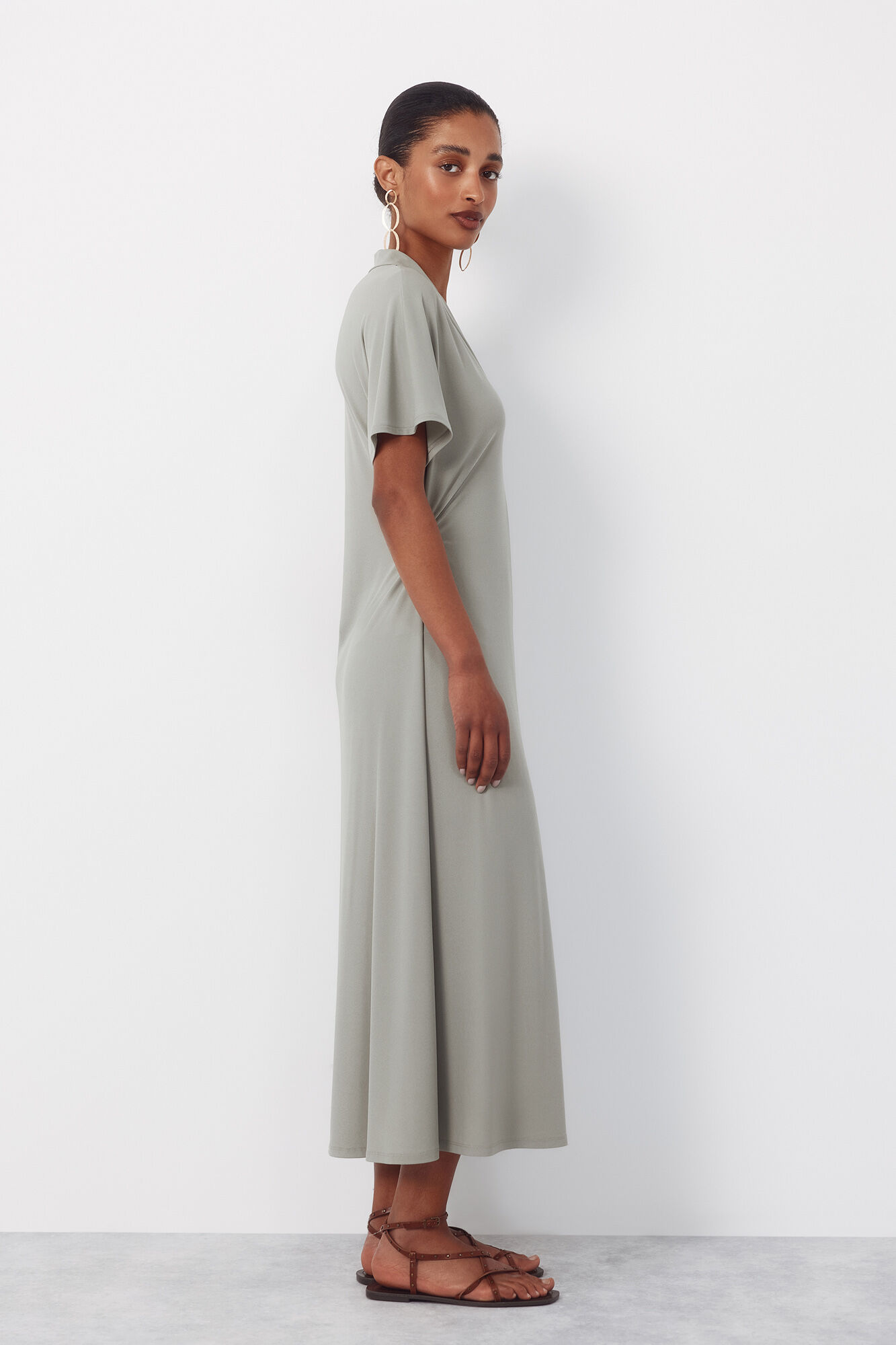 Cortefiel Vestido estampado Verde