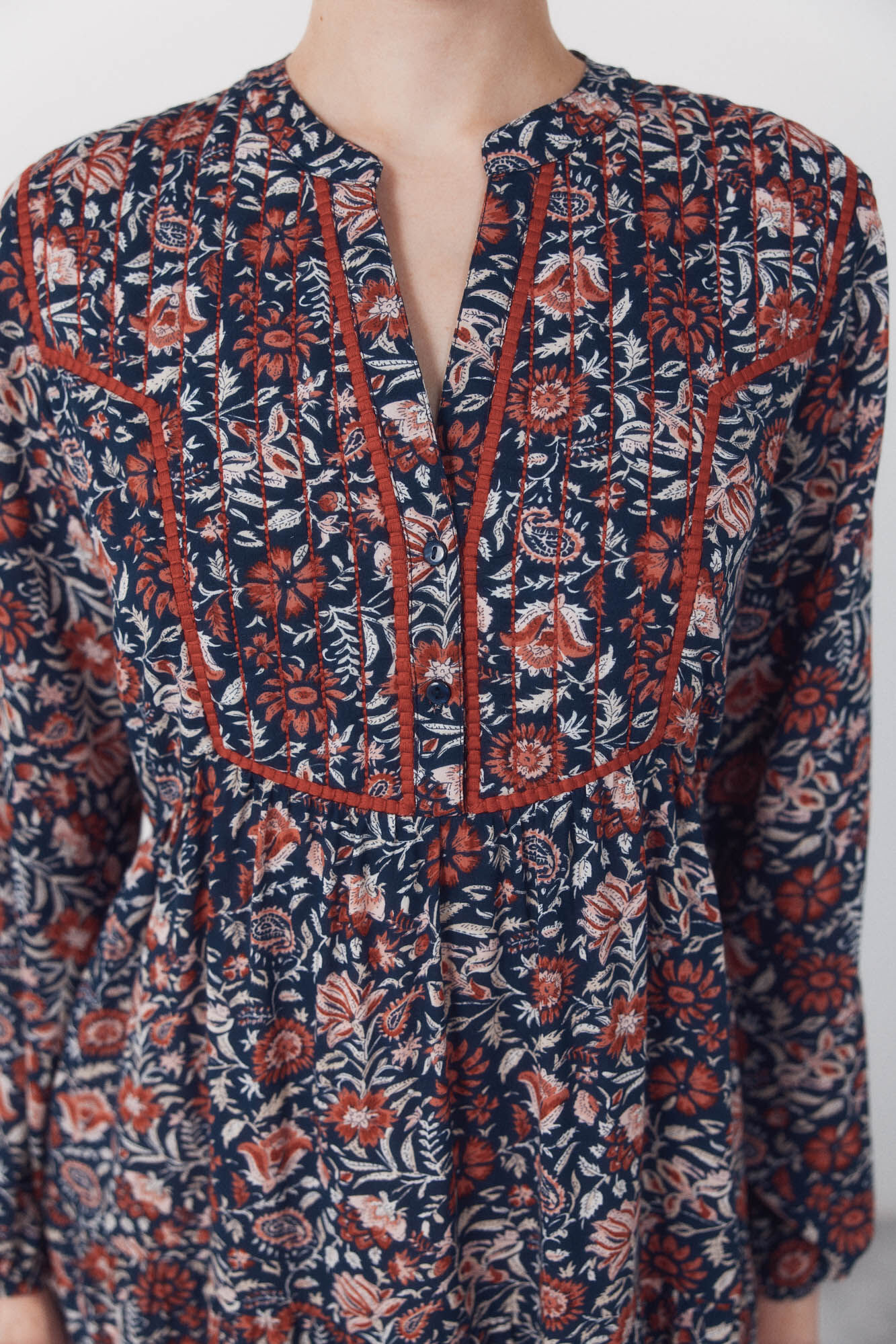 Cortefiel Vestido fluido estampado Multicolorido