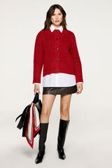 Selected Wool and alpaca cardigan Red