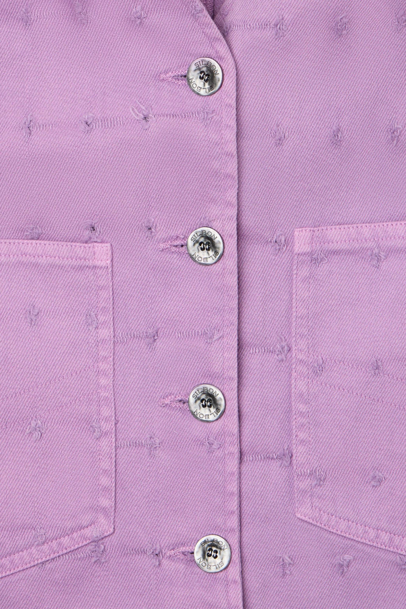 Silbon Openwork denim vest Purple