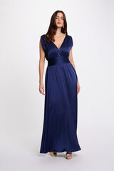 Morgan Vestido comprido fluido Azul