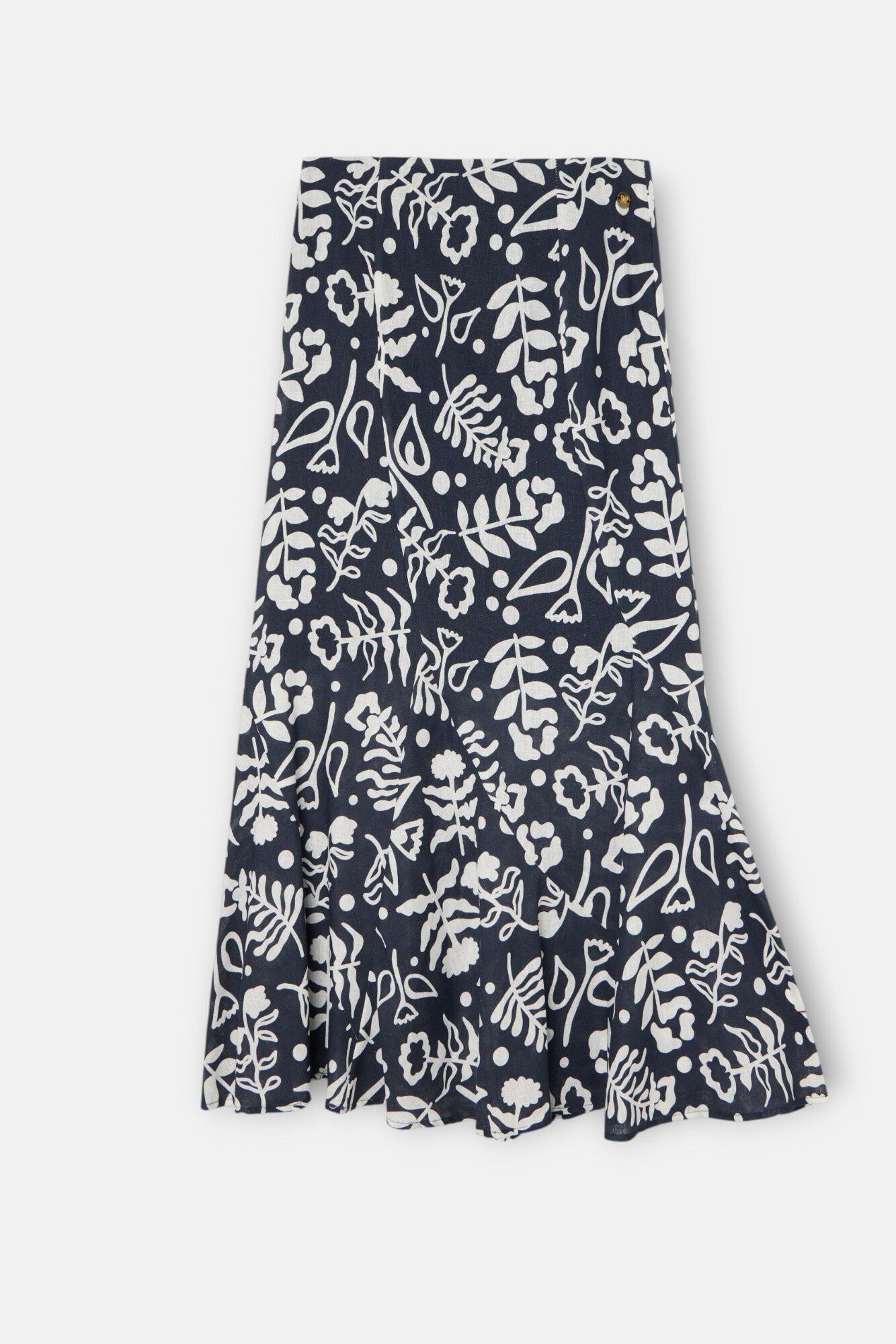 Silbon Printed fluid ruffle skirt Printed blue