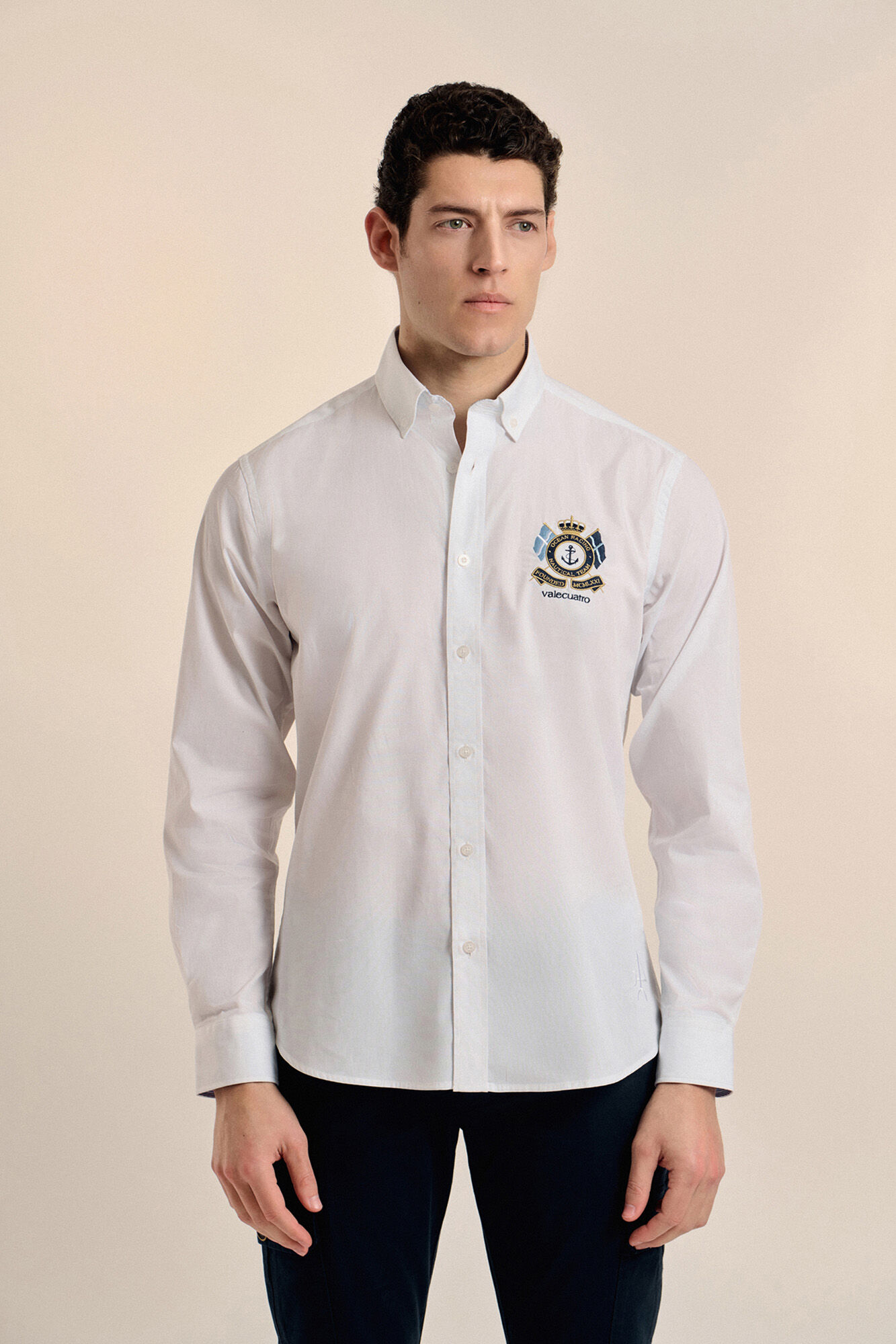Valecuatro Camisa do escudo Branco