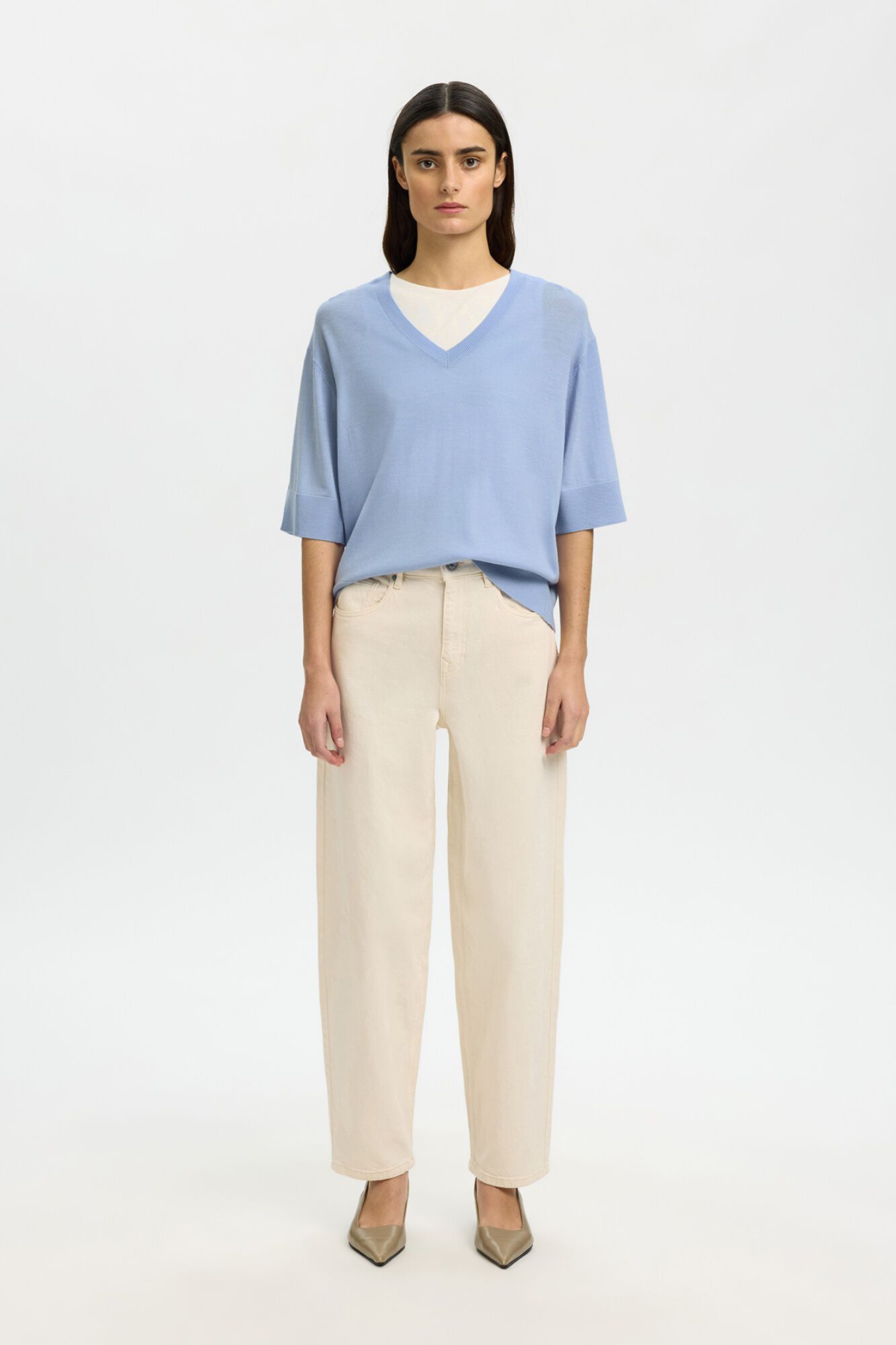 Selected Jersey fino manga corta Azul