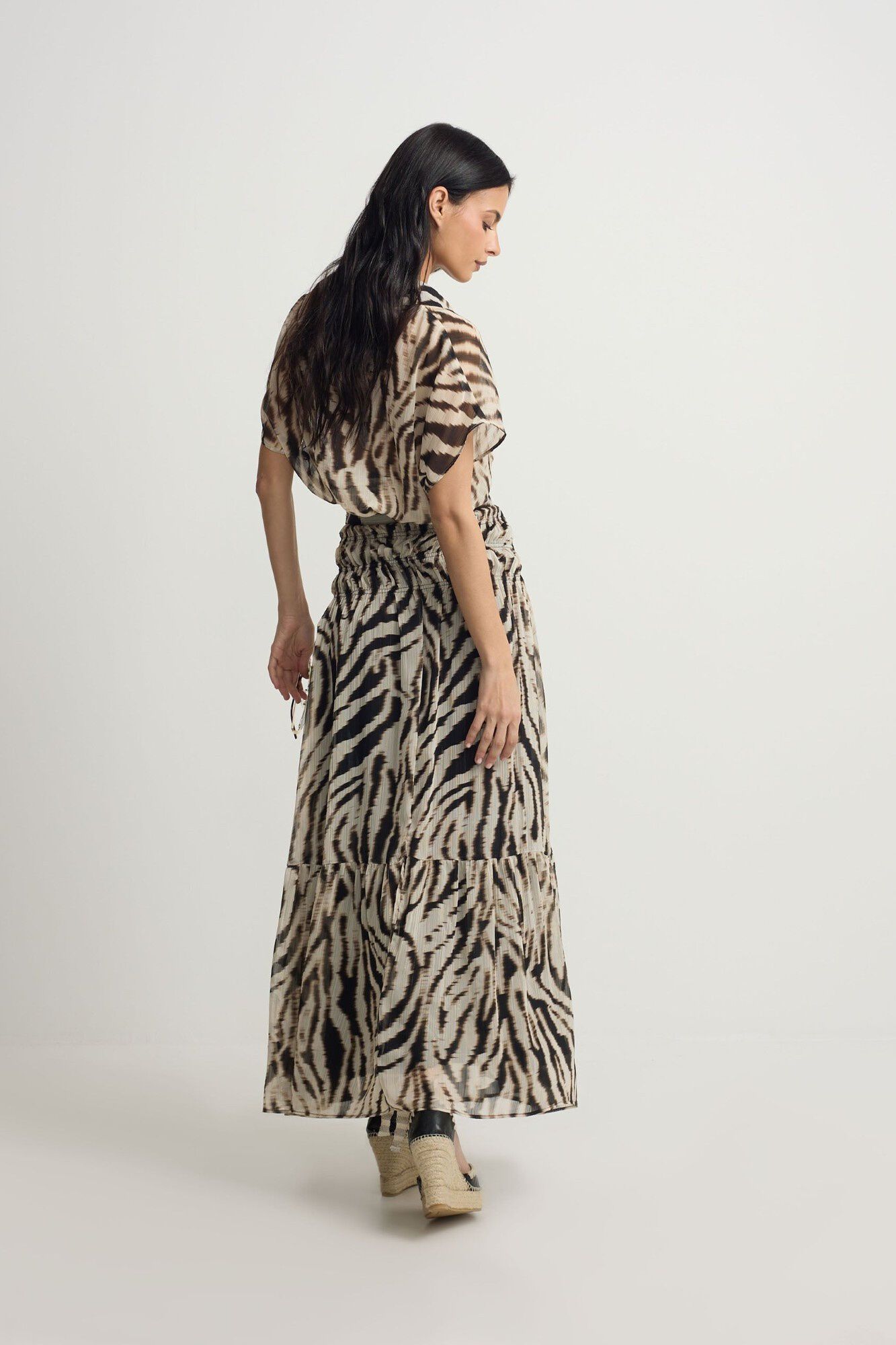 Silbon Animal print blouse Printed beige