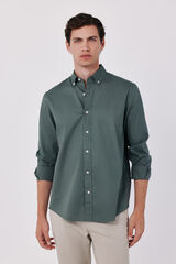 Cortefiel Plain light oxford shirt Kaki