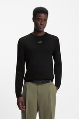 HUGO Camisola de manga comprida corte slim Preto