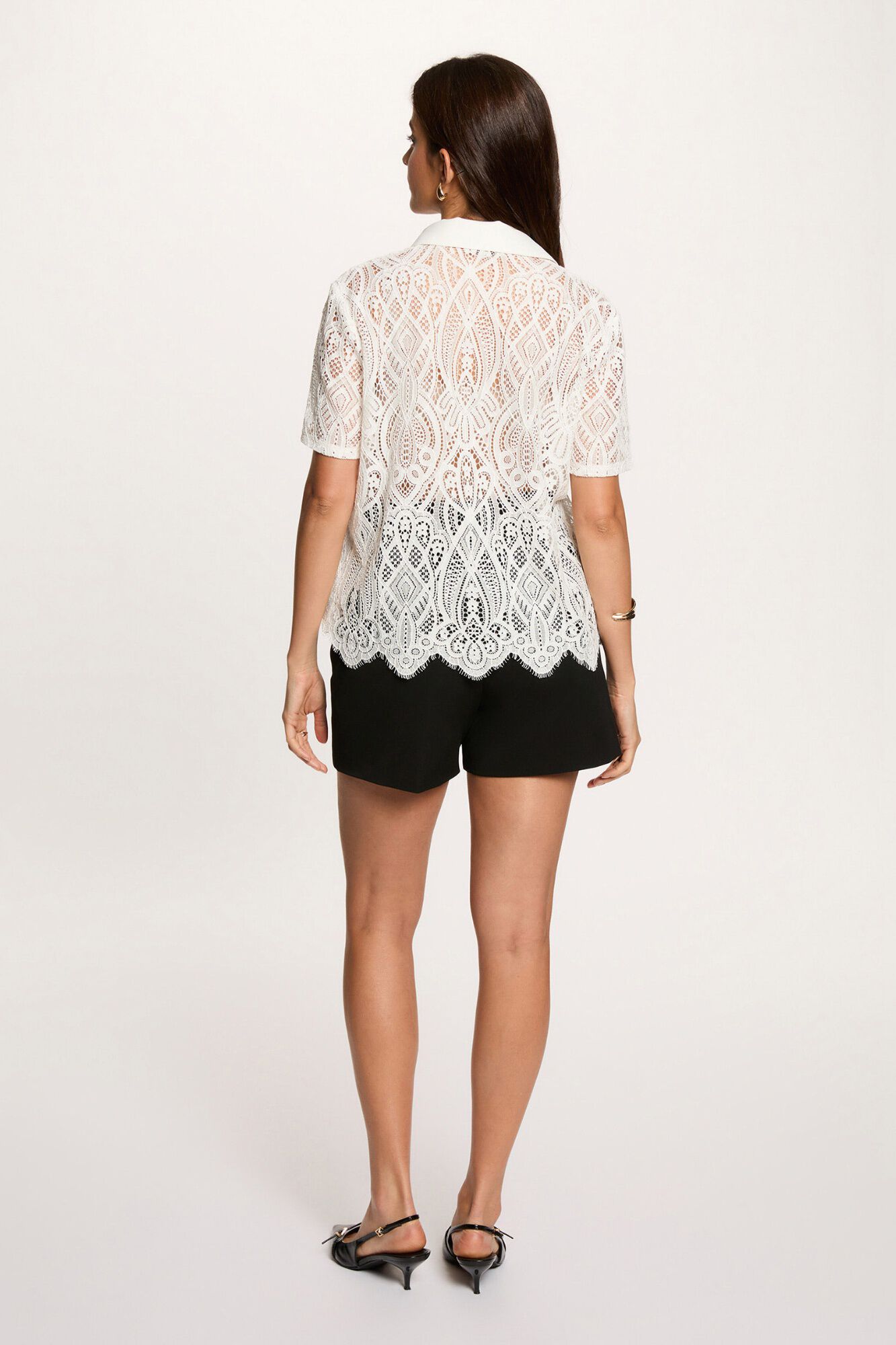 Morgan Camisa de renda Branco