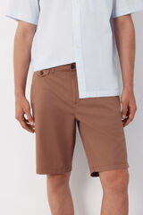 Cortefiel Lightweight printed chino Bermuda shorts Camel