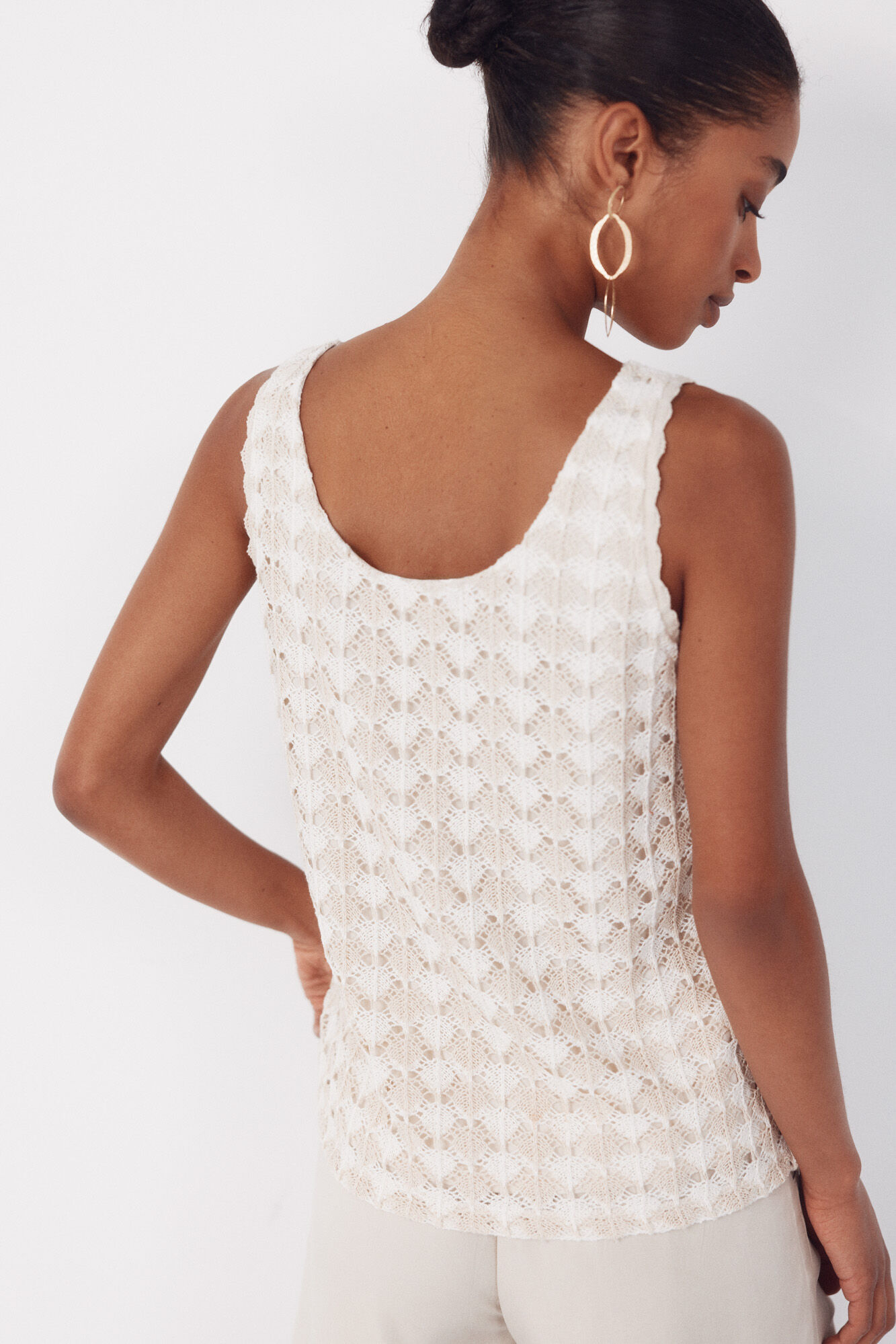 Cortefiel Rustic top structure Ivory