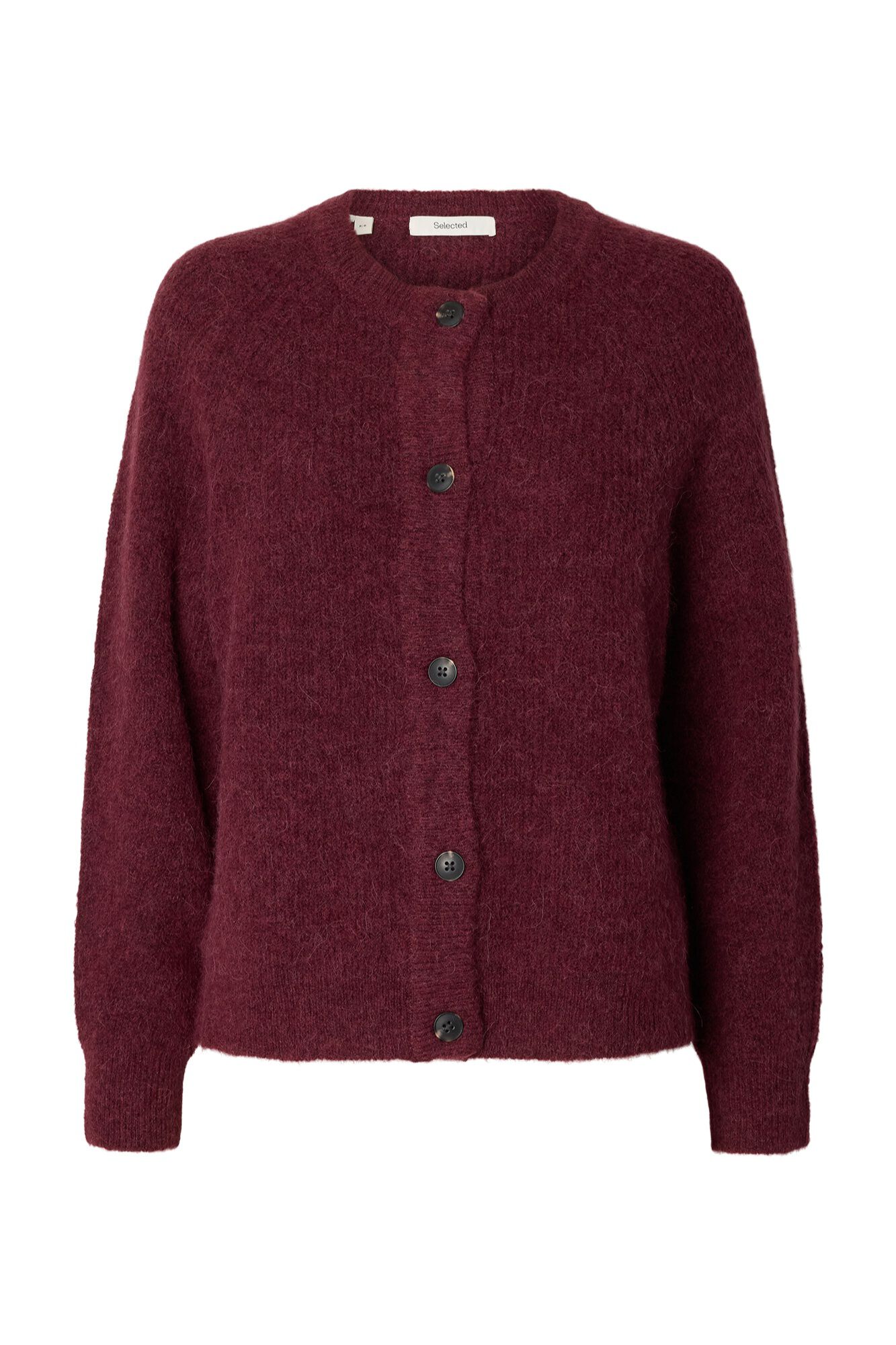 Selected Wool and alpaca cardigan Maroon
