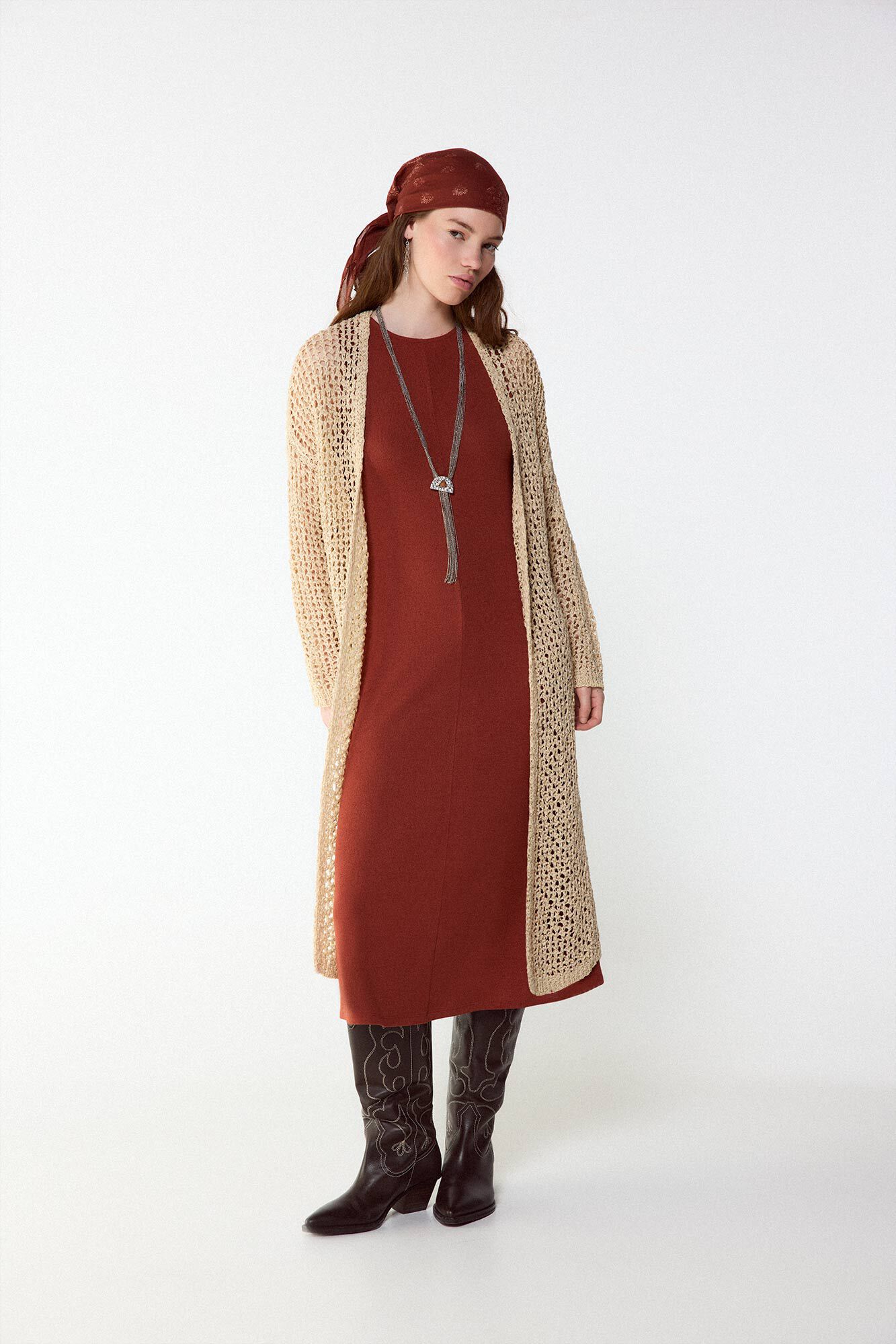 Slowlove Structured basic dress Brown