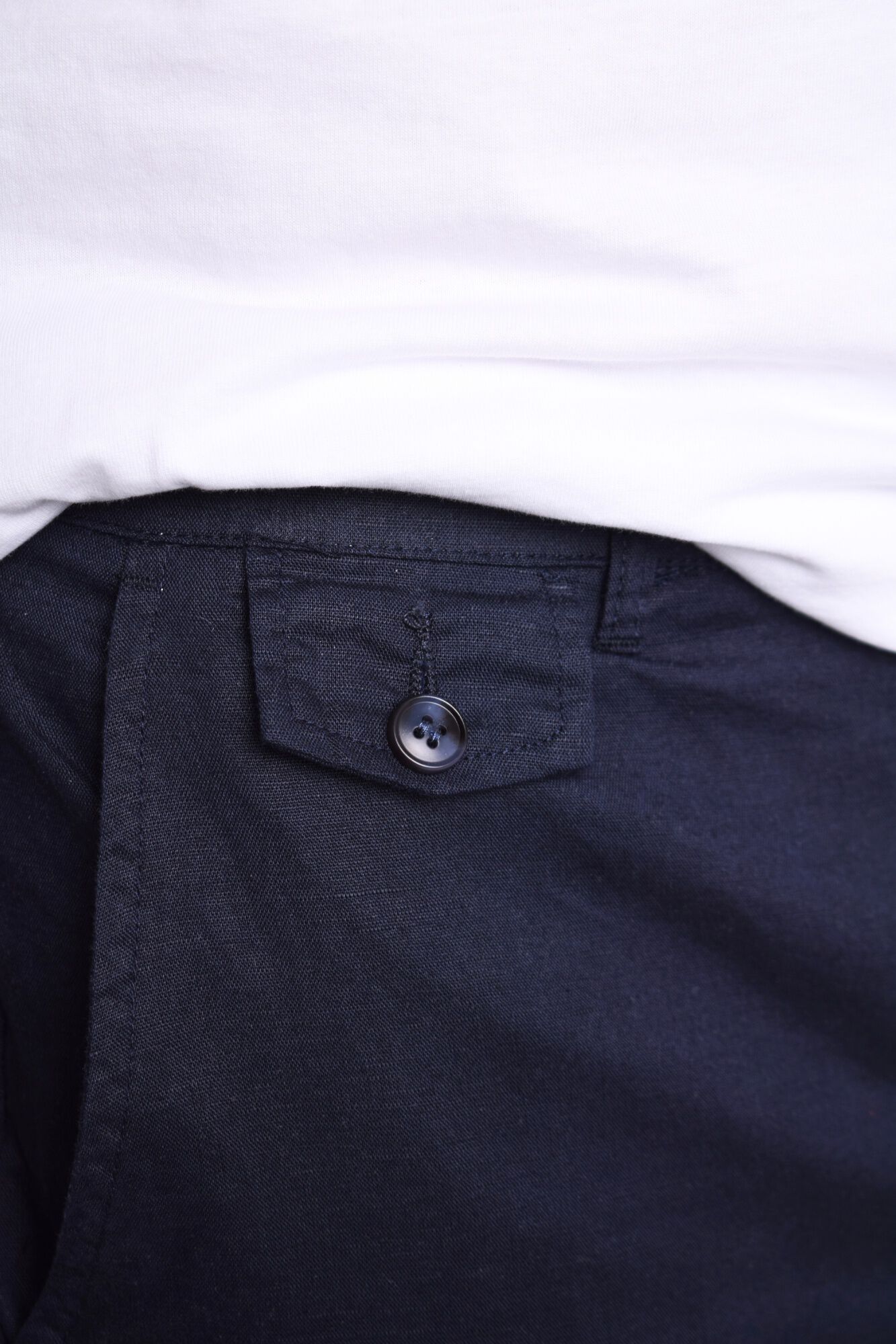 Cloking Cal&ccedil;a de linho cargo Azul