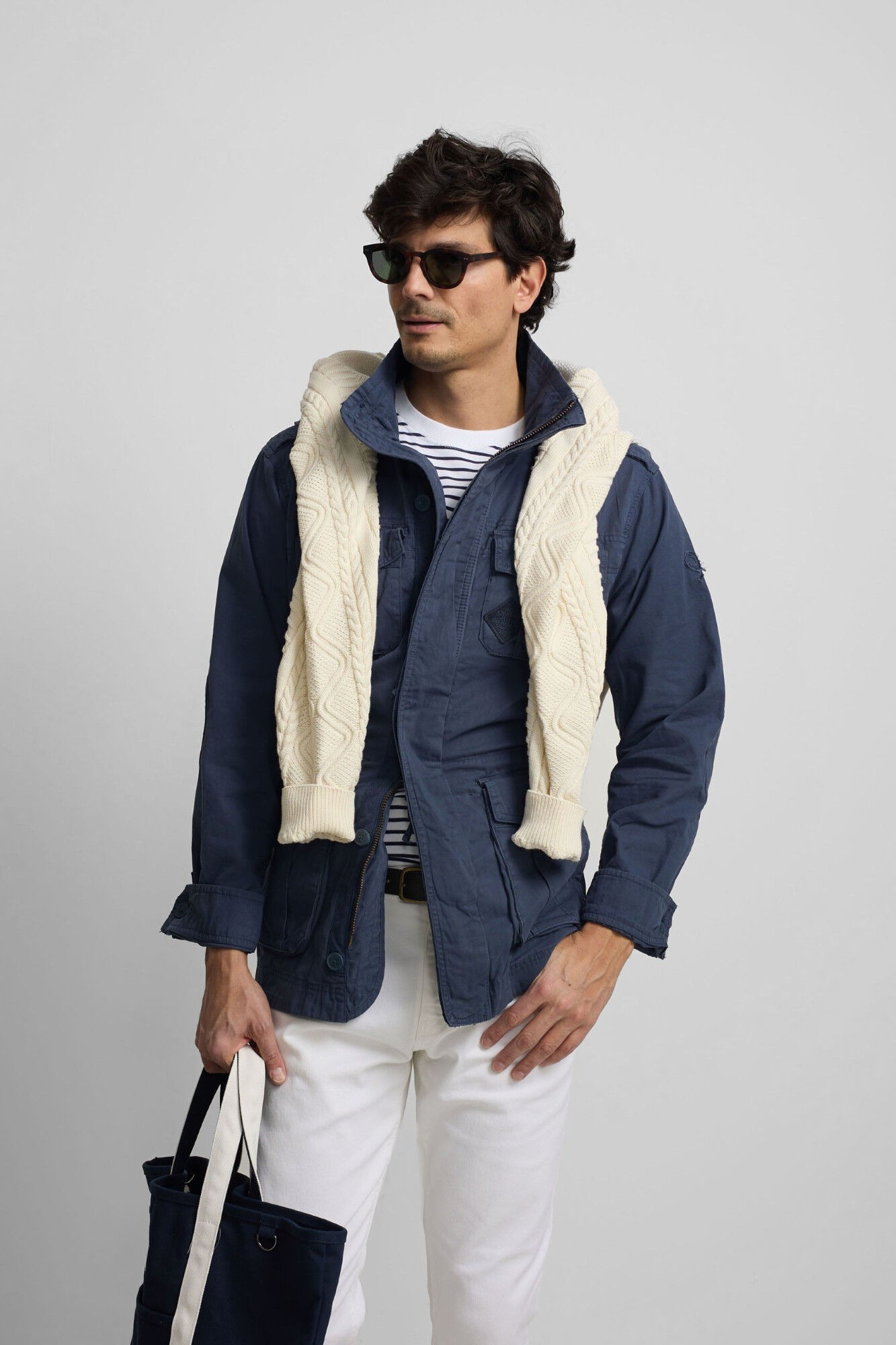Silbon Patched parka Navy