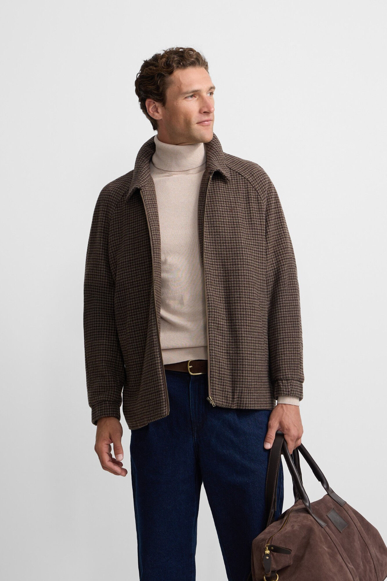 Silbon Houndstooth jacket Brown