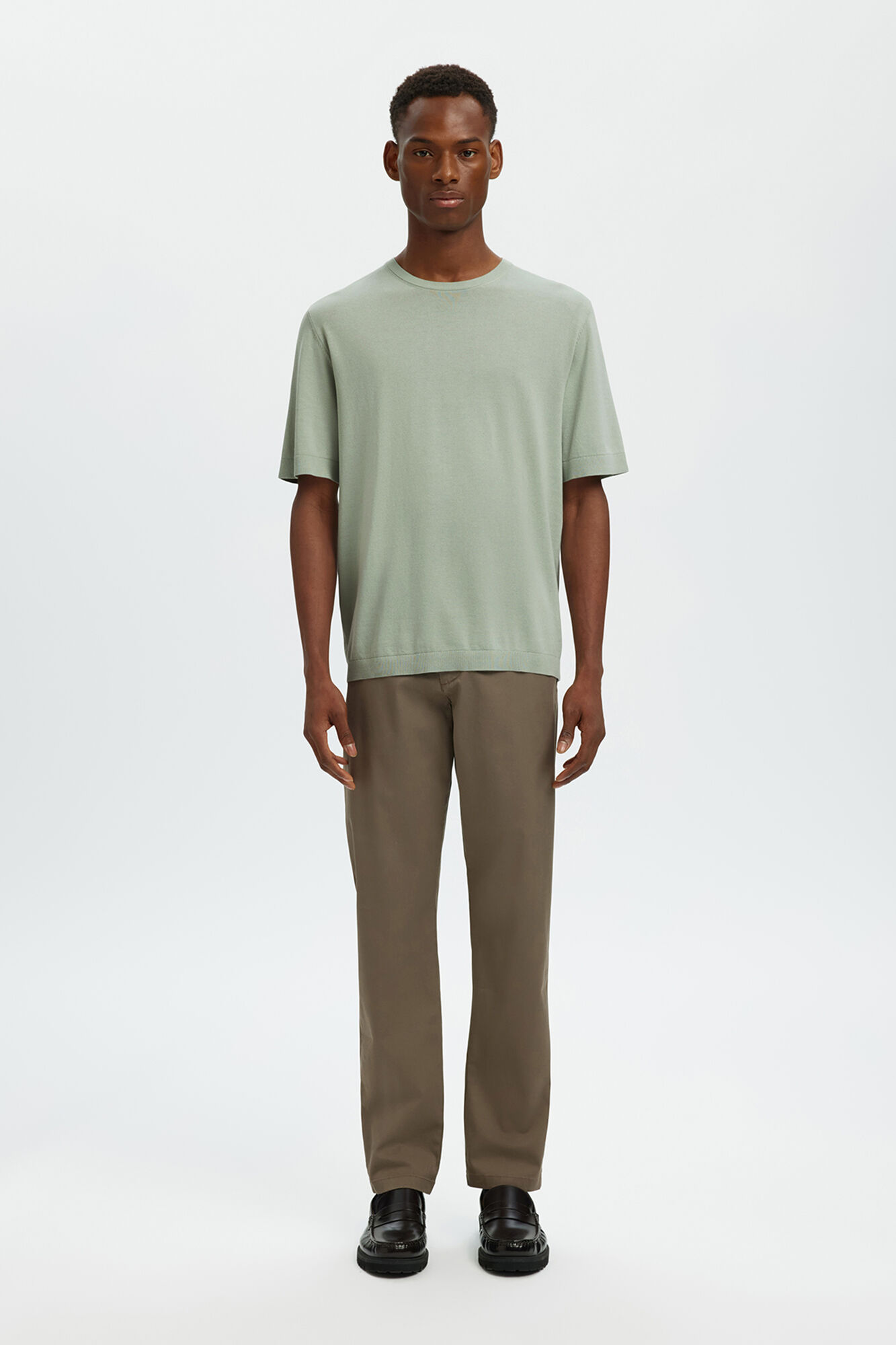 Selected Plain jersey men's short sleeve T-shirt