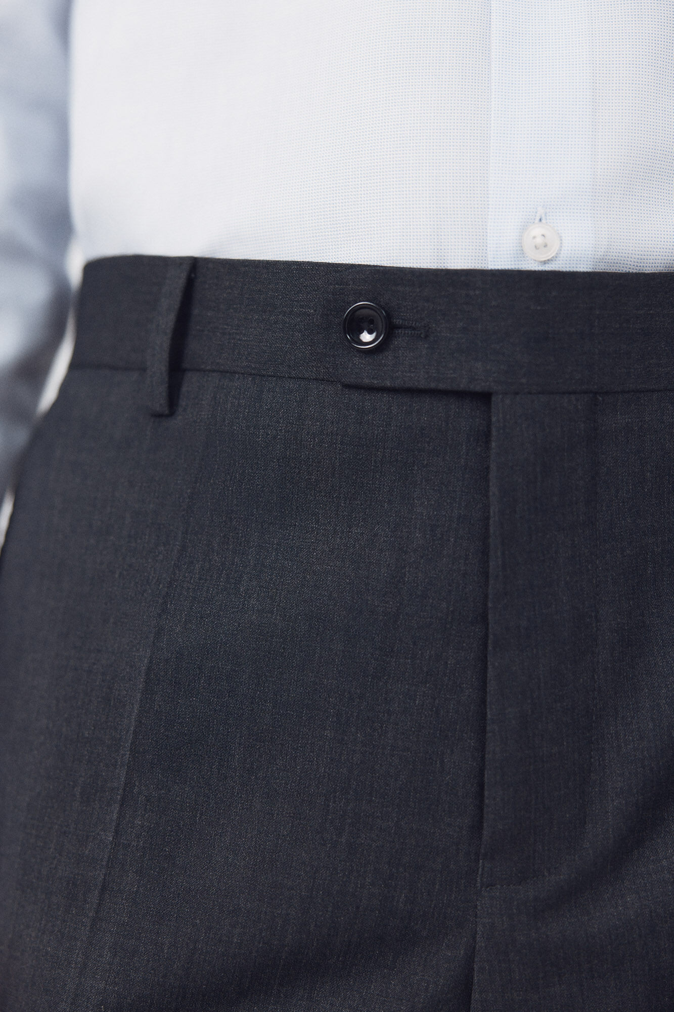 Cortefiel Plain COOLMAX&reg; tailored trousers Dark grey