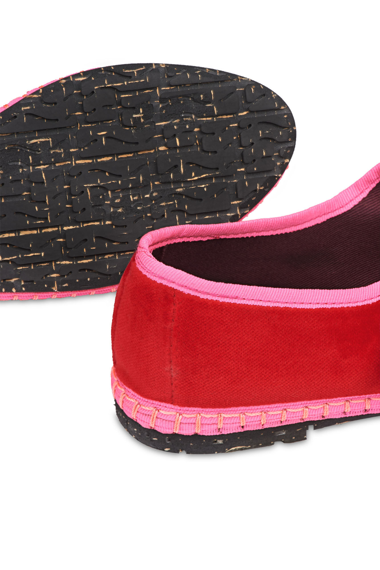 Flabelus Velvet Mary Jane Red