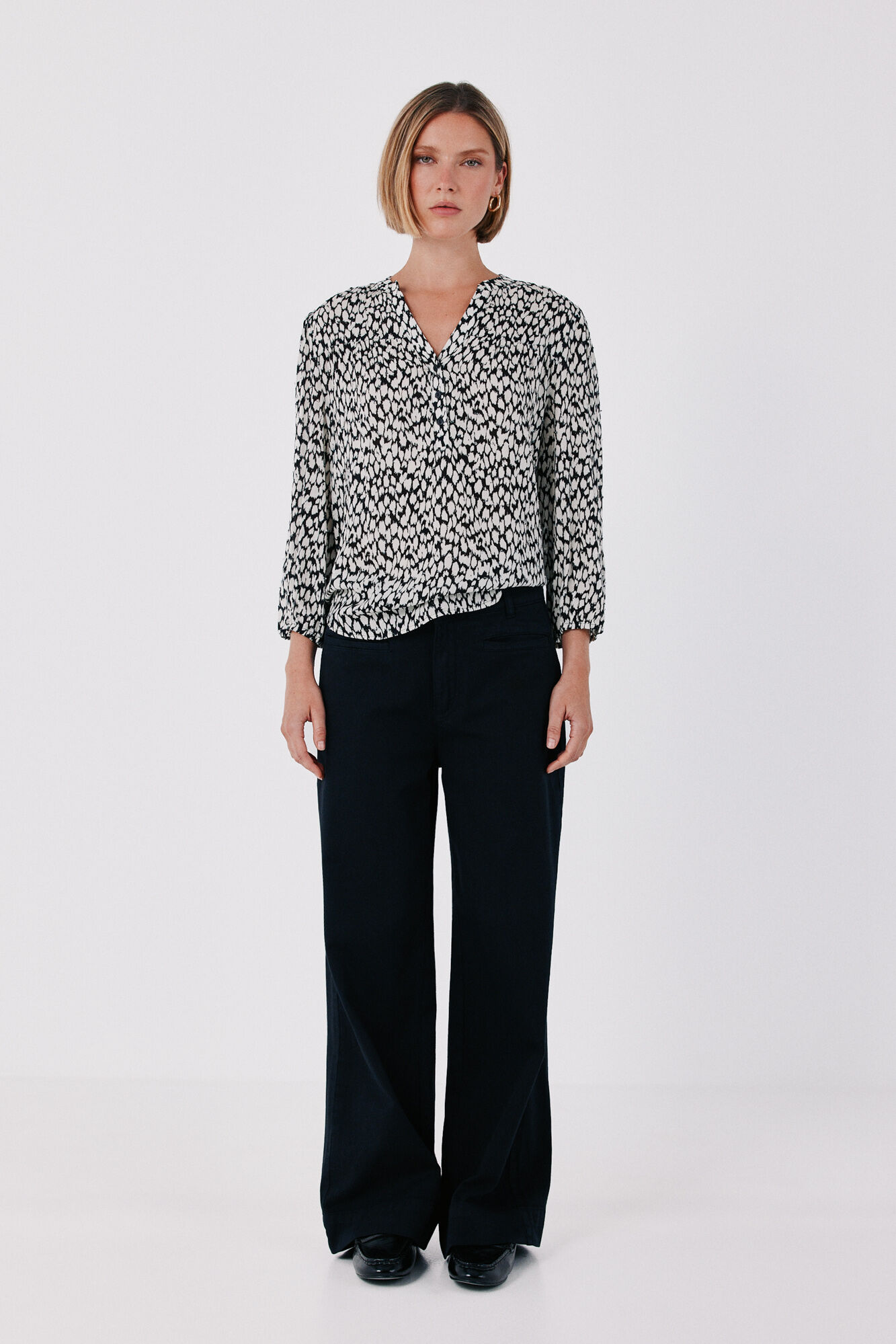 Cortefiel Printed fluid blouse
