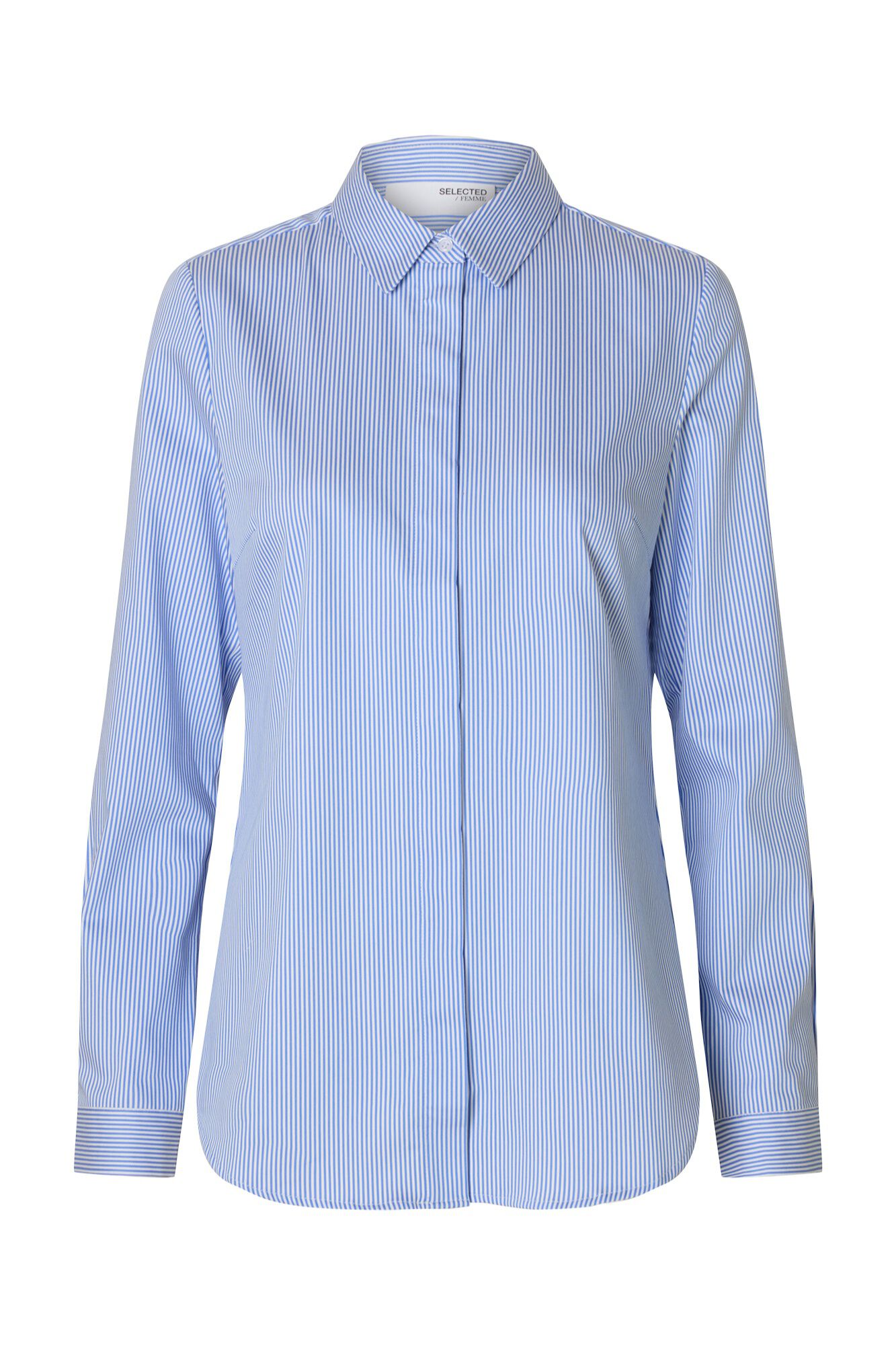 Selected Camisa Slim Fit confeccionada em algod&atilde;o org&acirc;nico Azul