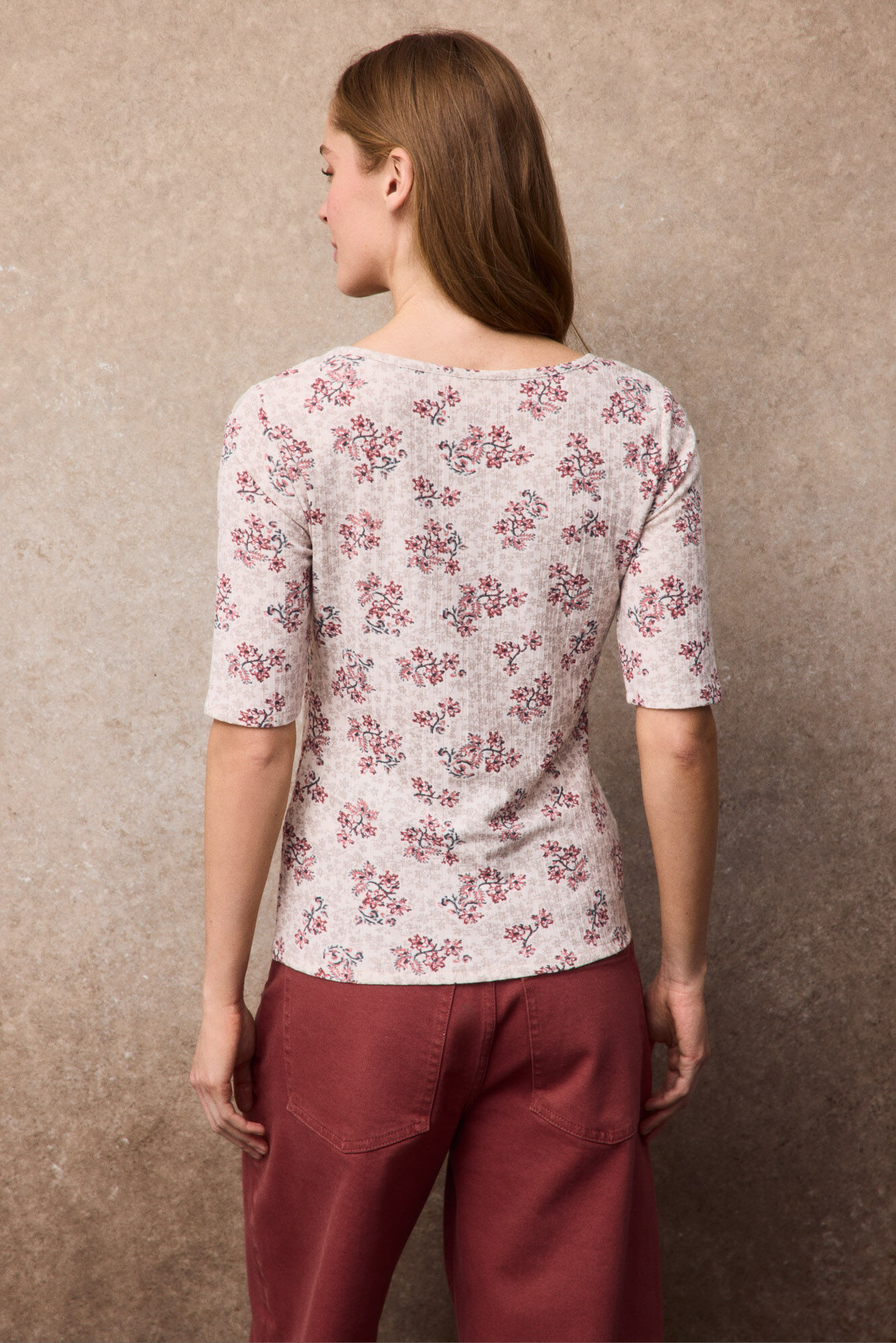 Slowlove Top frunce escote pico Multicolor