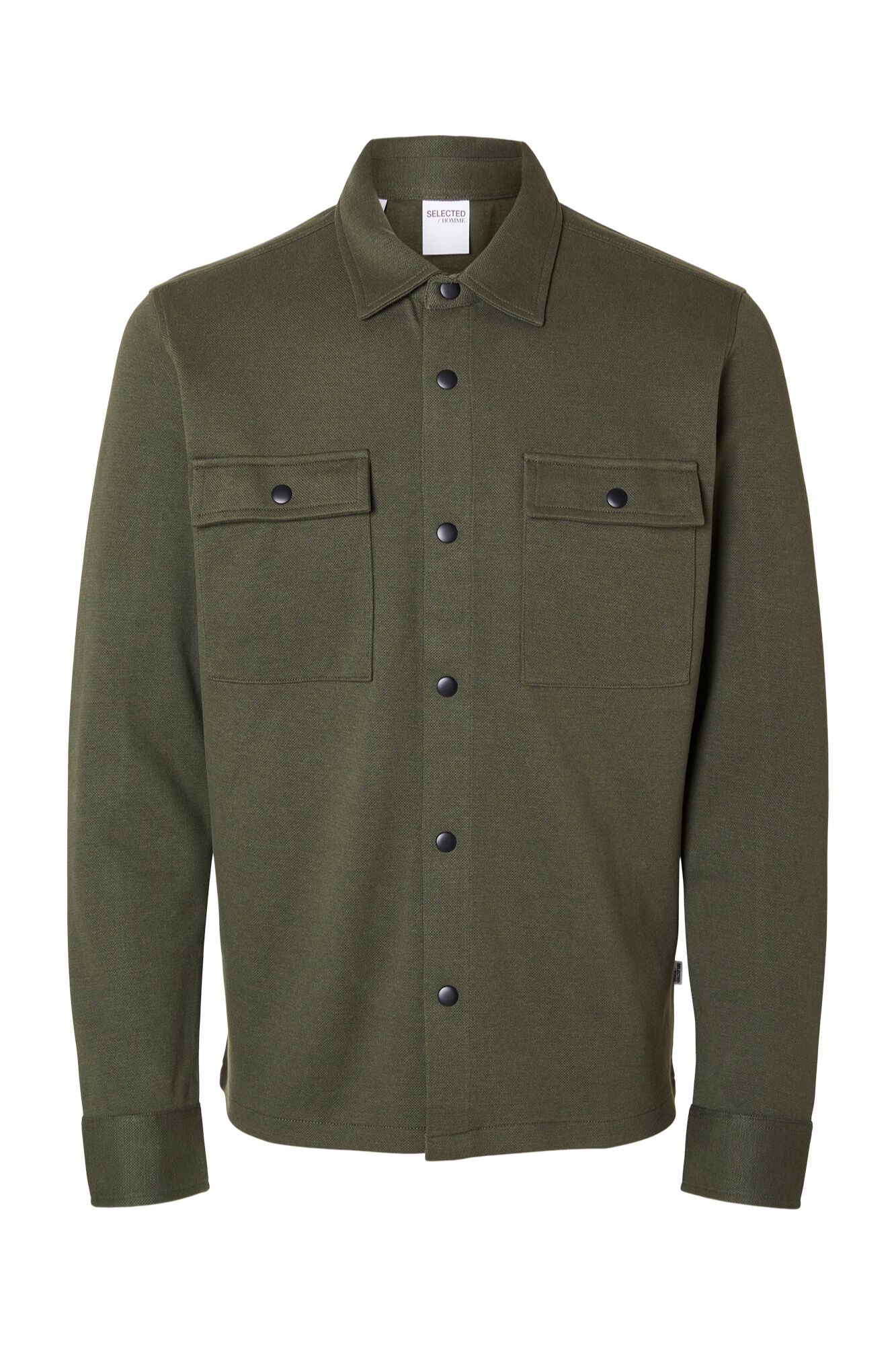 Selected Jacket with buttons Dark green