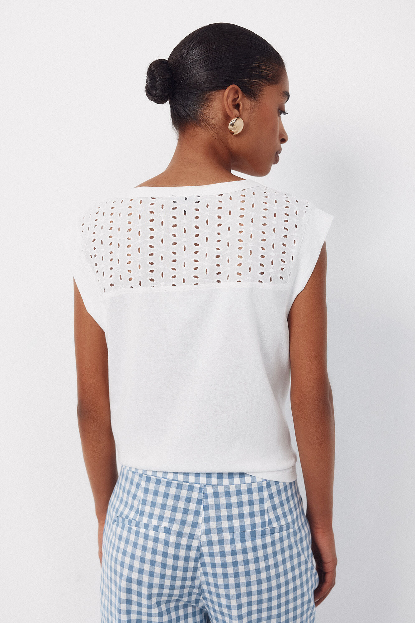 Cortefiel Embroidered back yoke t-shirt White