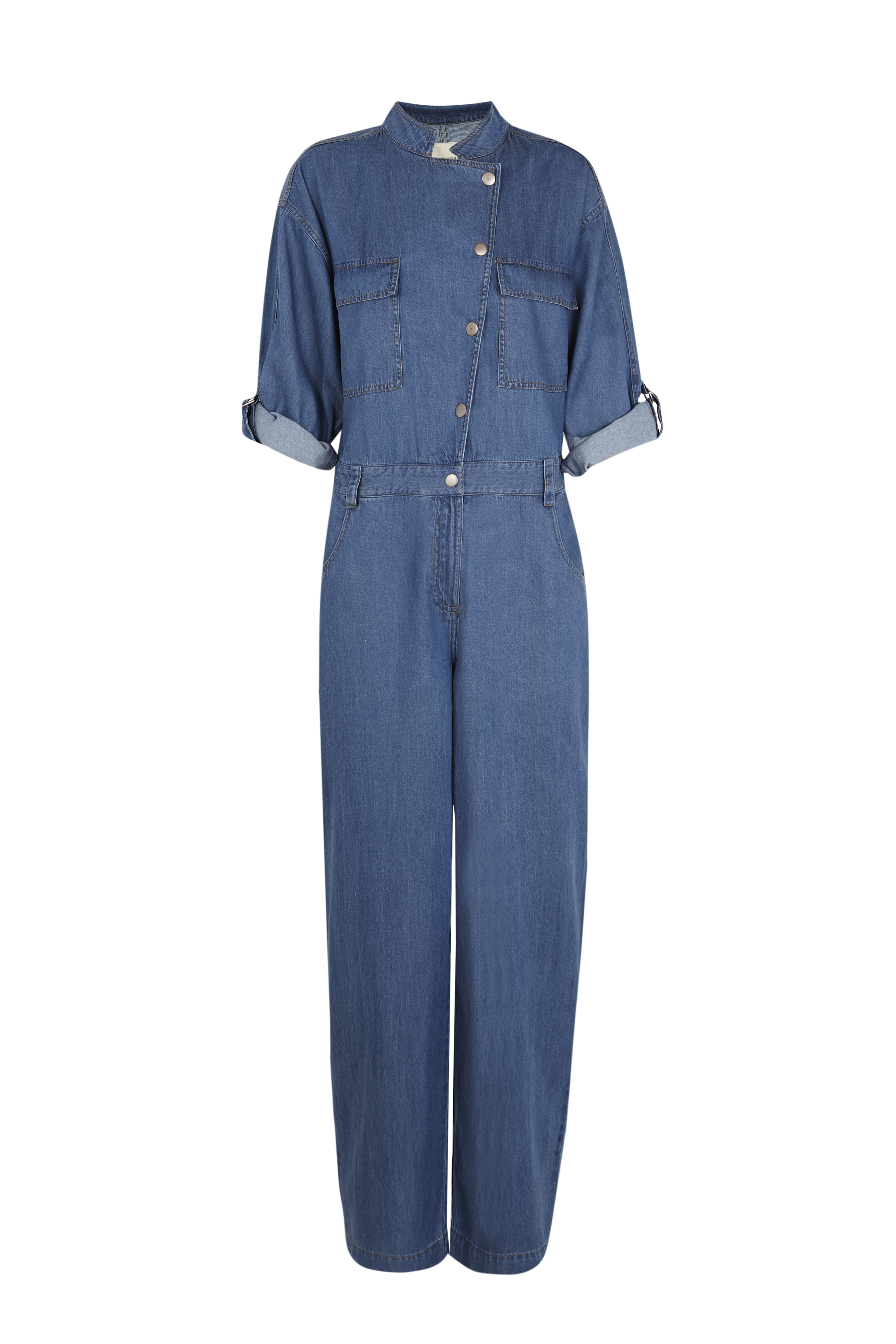 Slowlove Macac&atilde;o jeans cargo Azul