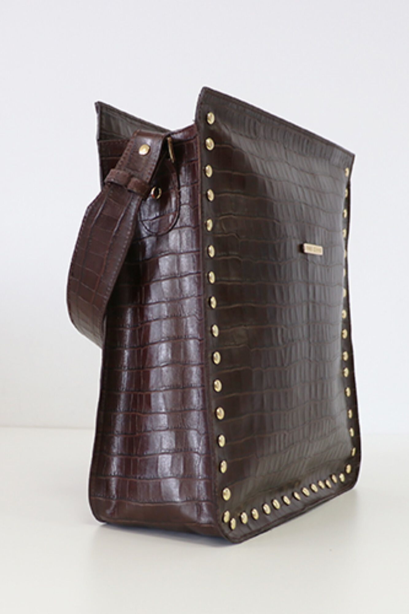 The Code Mala tote bag Sagrario em pele Castanho