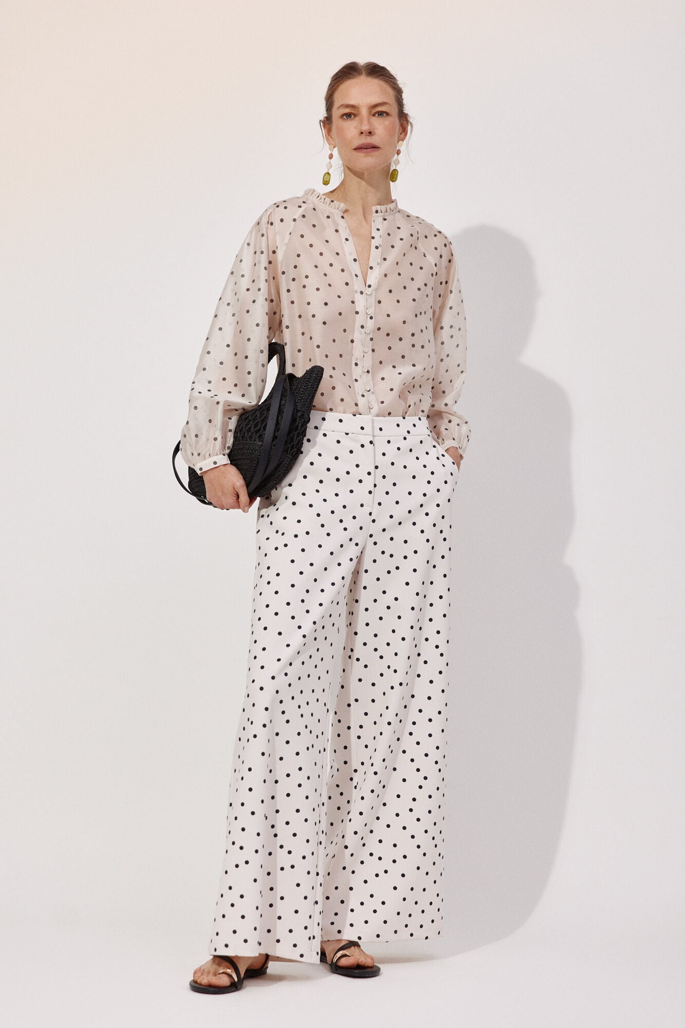 Cortefiel Polka-dots dot palazzo pants