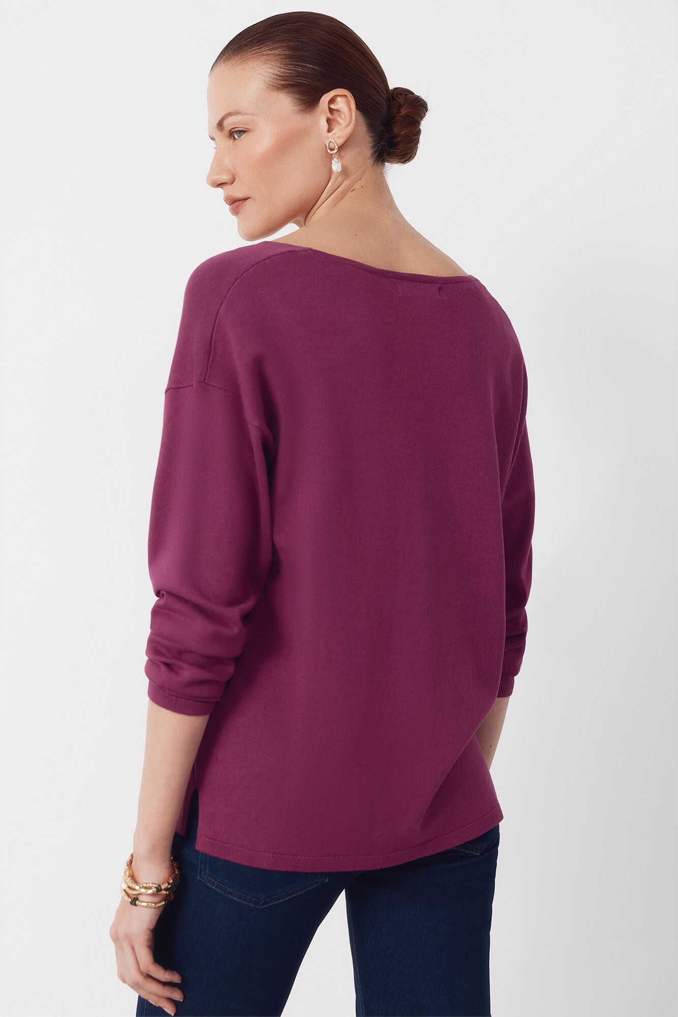 Cortefiel V-neck jumper Purple