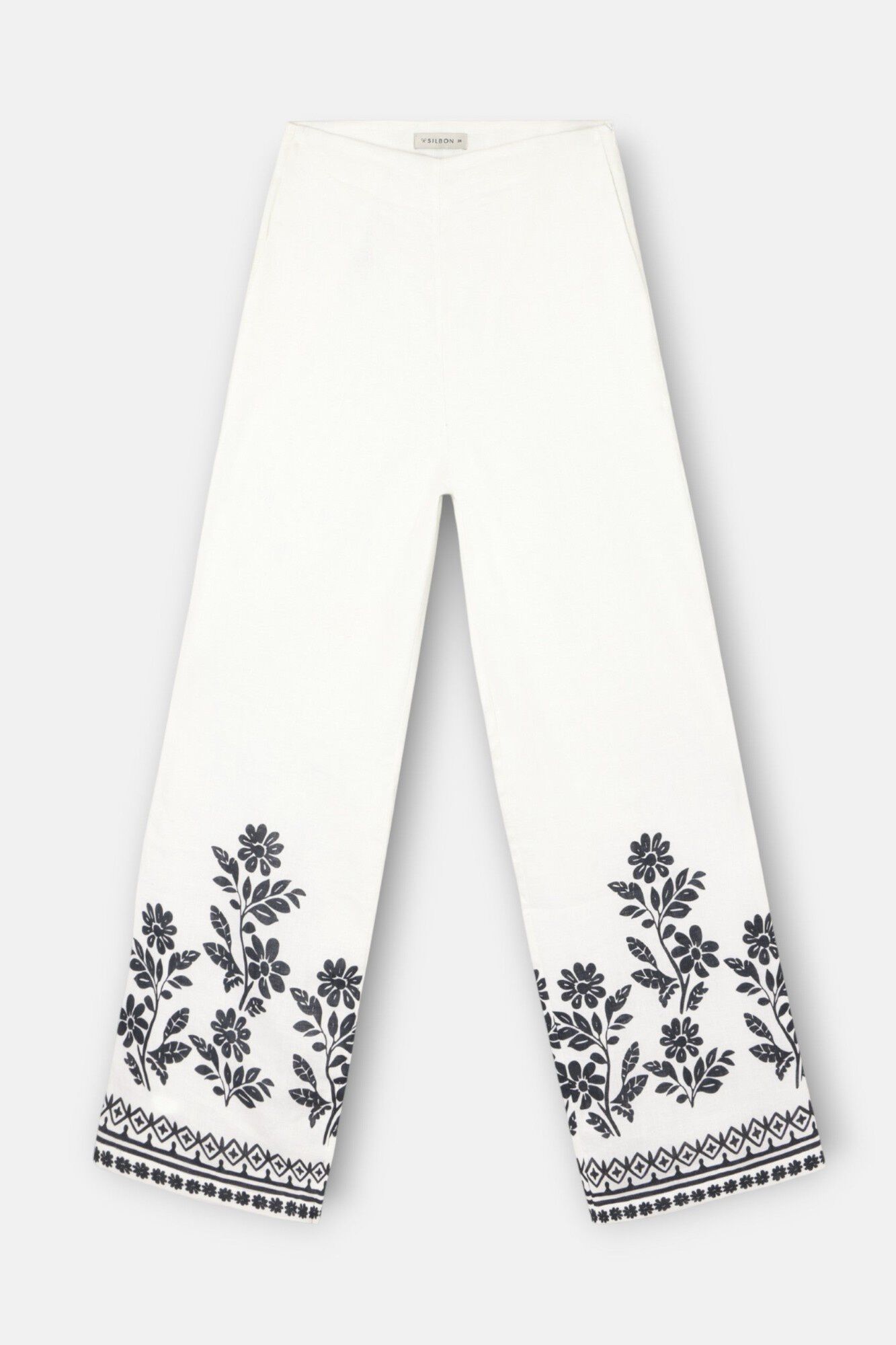 Silbon Floral print trousers Printed white