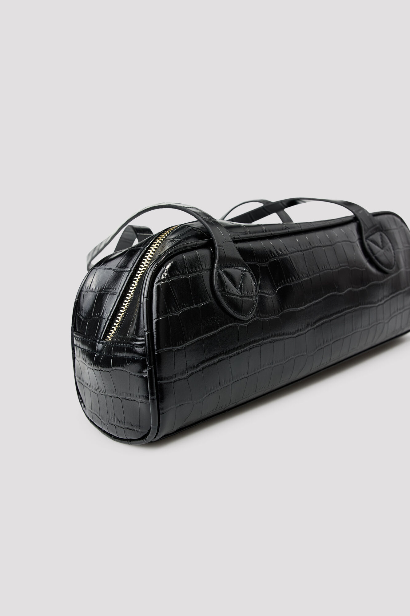 Cortefiel Crocodile effect baguette handbag