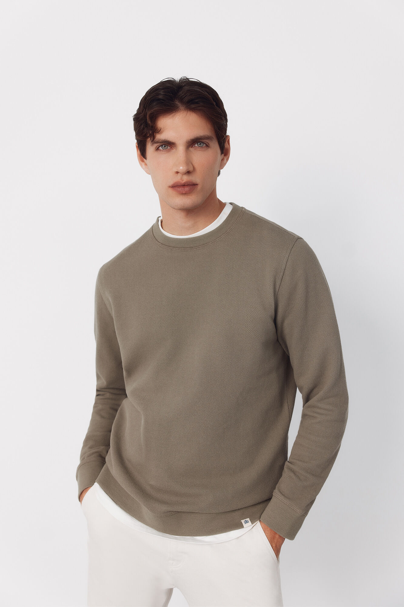 Cortefiel Sweatshirt estruturada com gola caixa