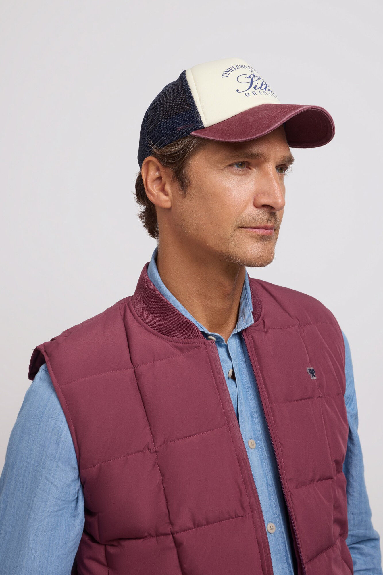 Silbon Checkered technical gilet