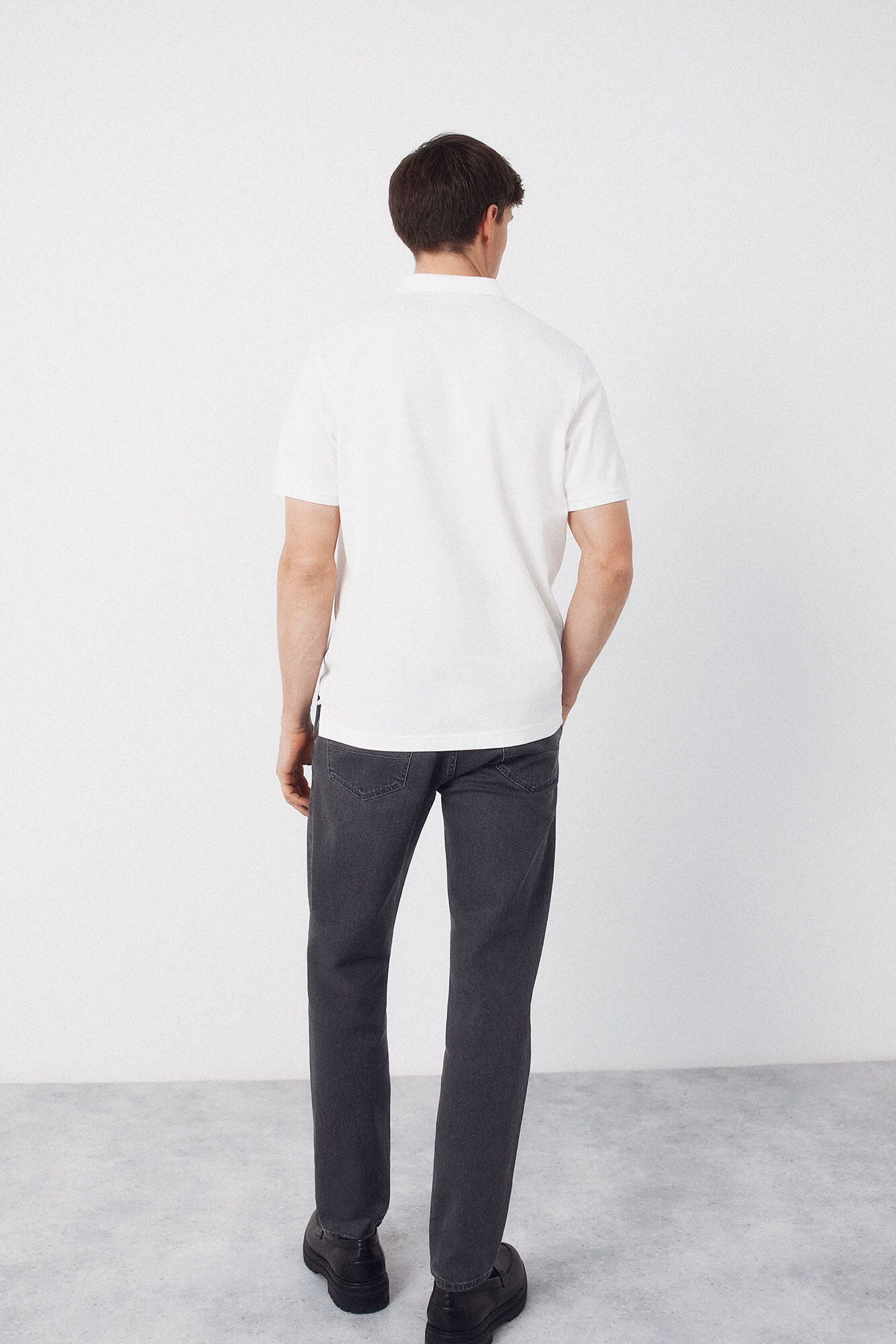 Cortefiel Piqu&eacute; basic polo shirt White