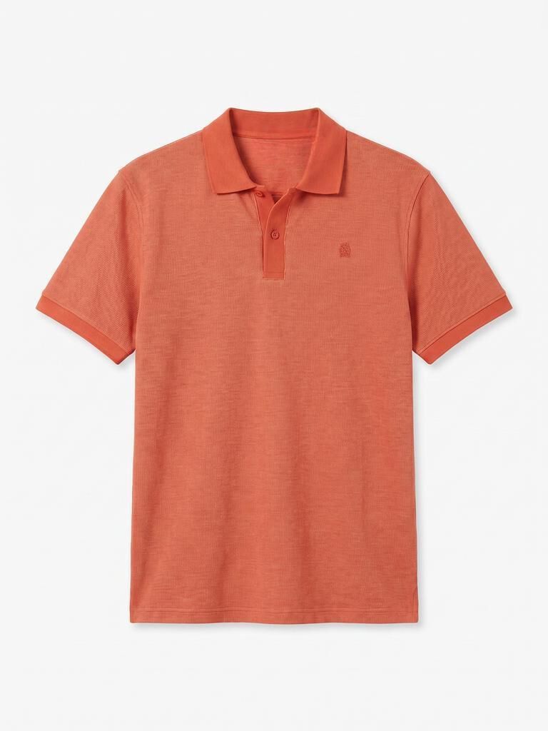 Cortefiel Textured polo shirt Coral