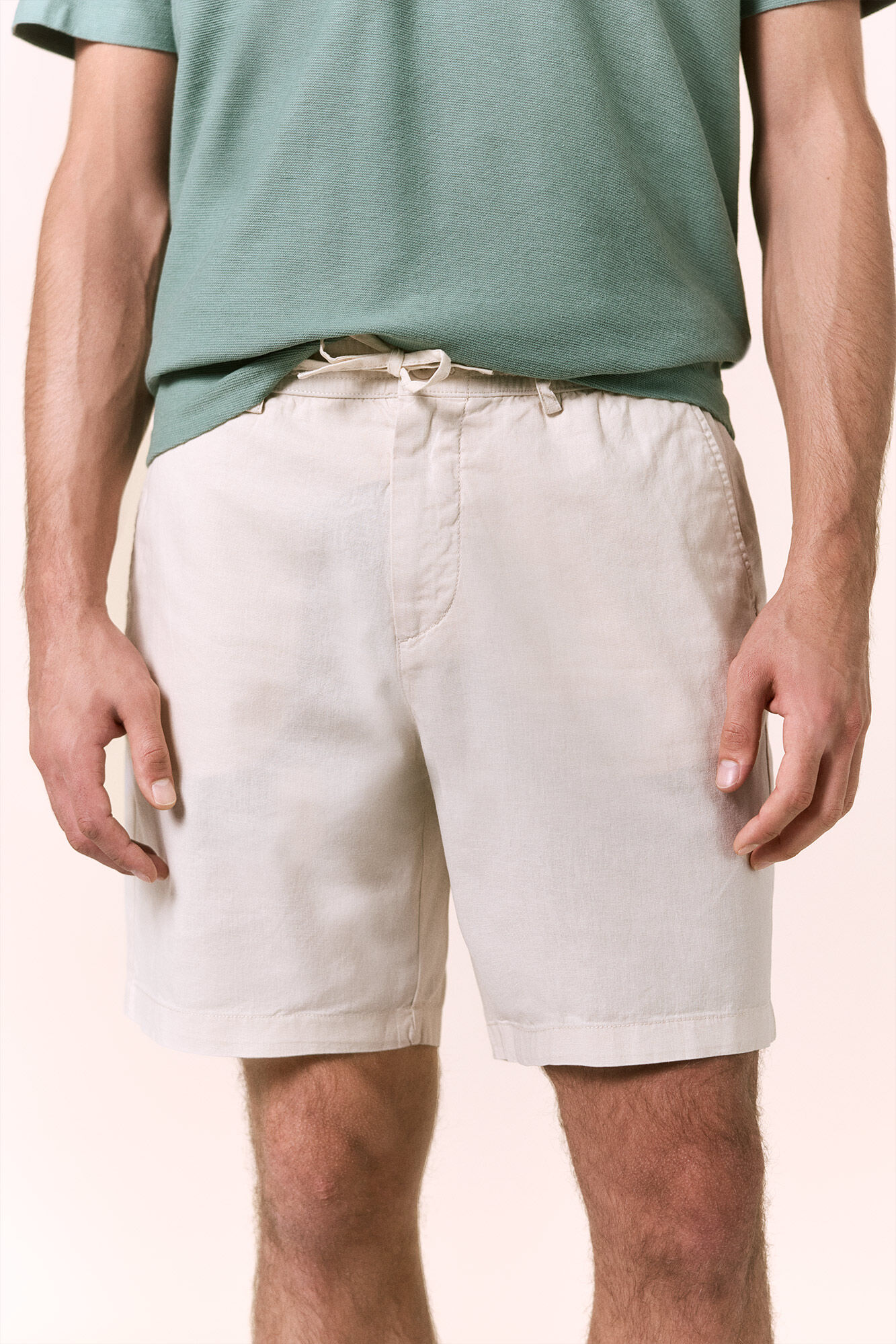OOTO Linen drawstring Bermuda shorts