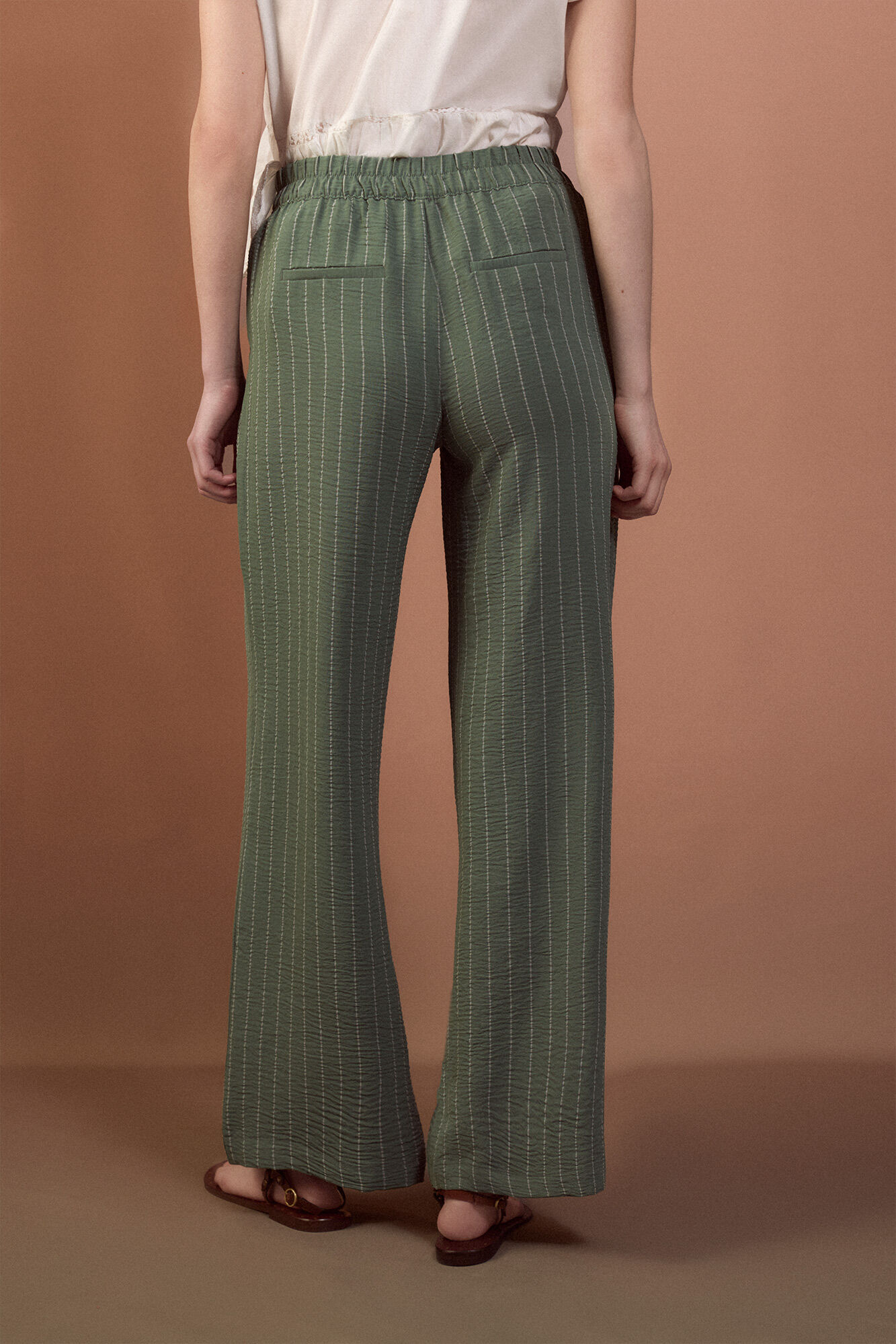 Slowlove Pantal&oacute;n de pata ancha Printed green