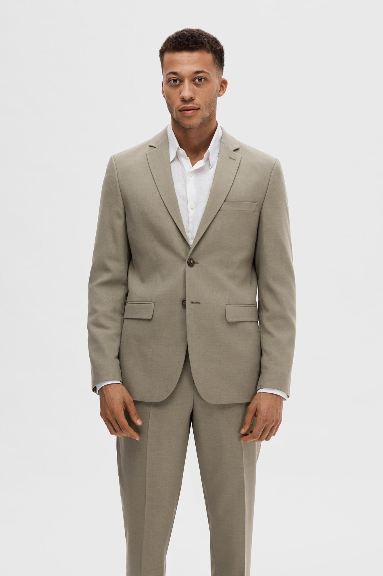 Selected Blazer de fato Slim Fit confecionado com l&atilde; Tostado