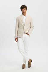 Selected Blazer de linho com lapela Tostado