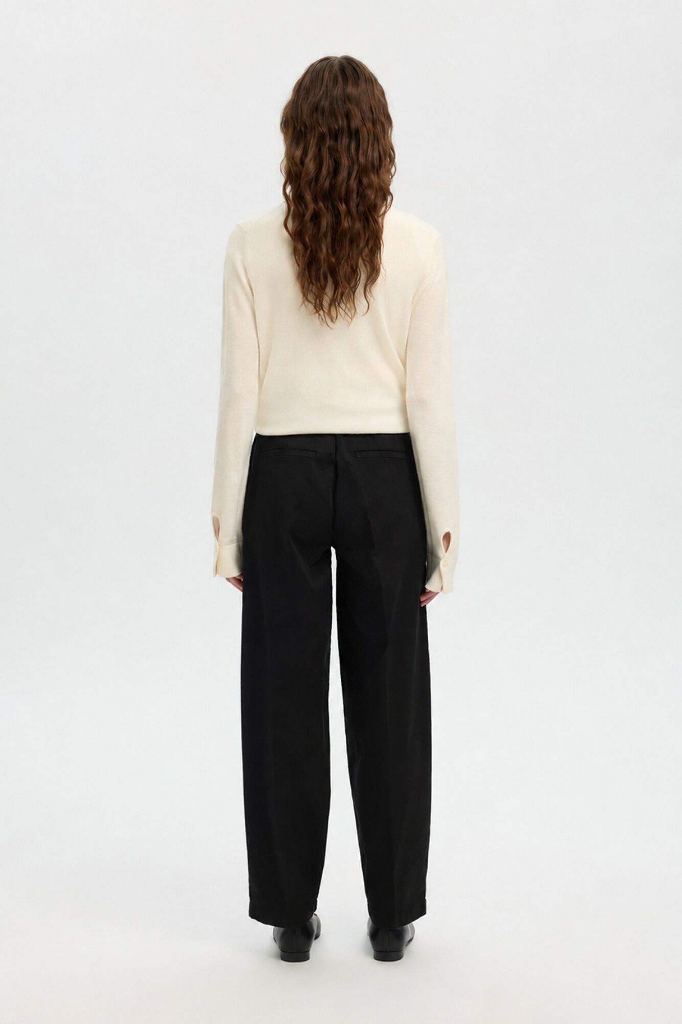 Selected Cal&ccedil;a barrel em algod&atilde;o org&acirc;nico Preto
